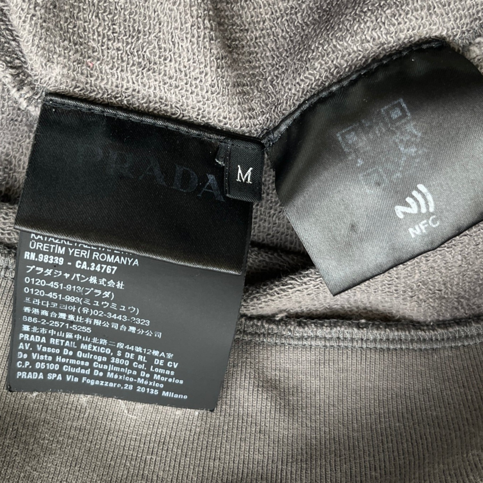 Men's Rubber Logo Hoodie Grey Size M