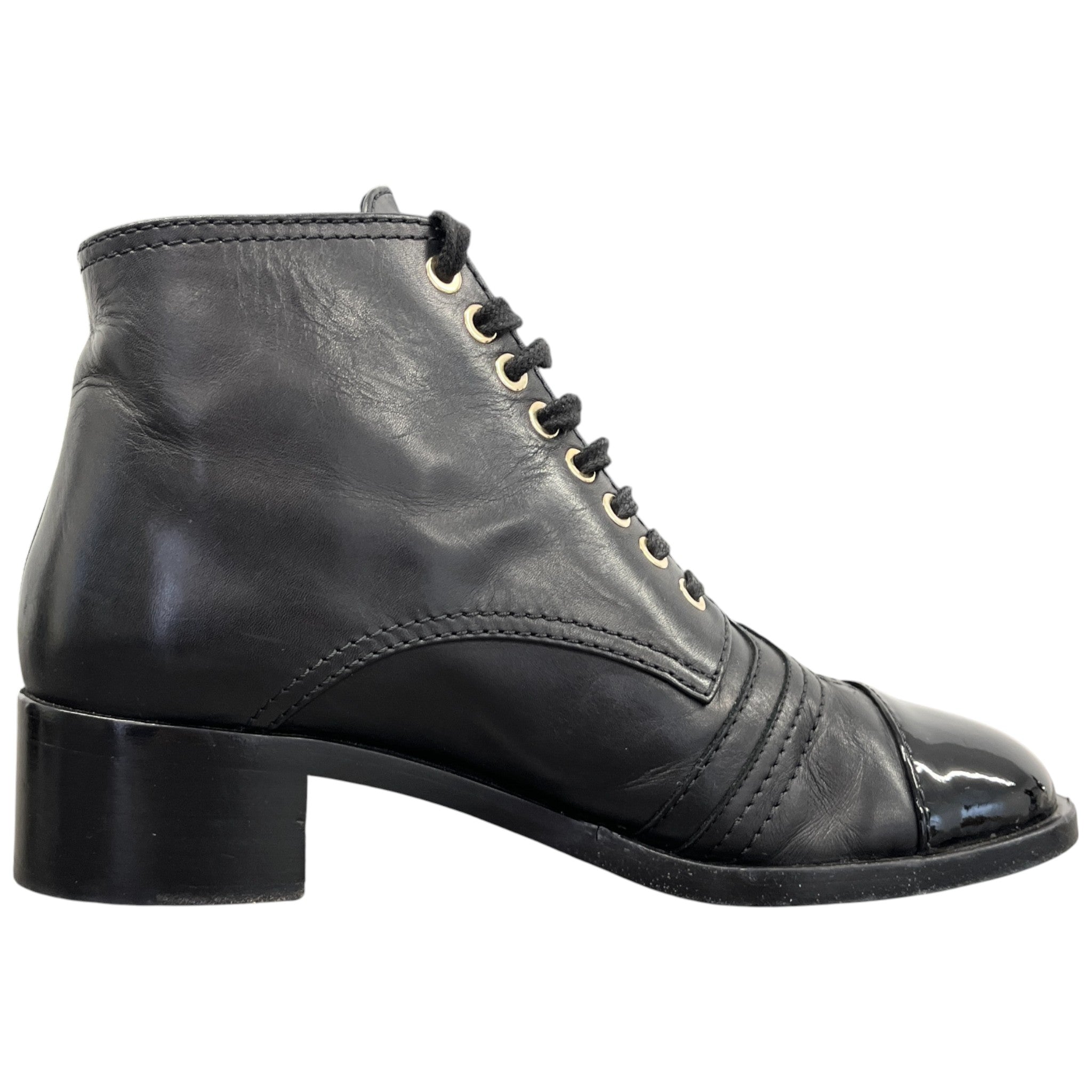 Women's Cc Lace Up Cap Ankle Boots Black Size EU 37.5 / UK 4.5