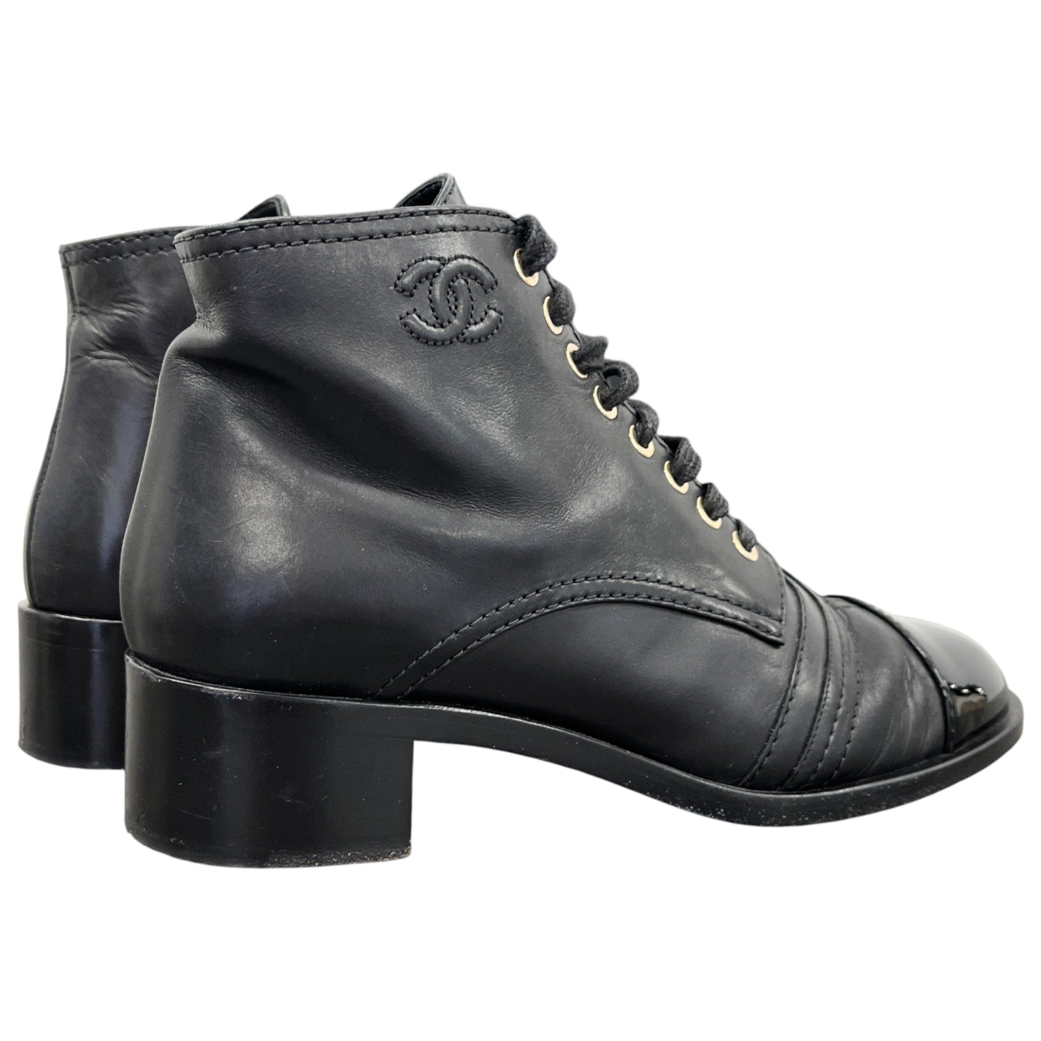 Women's Cc Lace Up Cap Ankle Boots Black Size EU 37.5 / UK 4.5