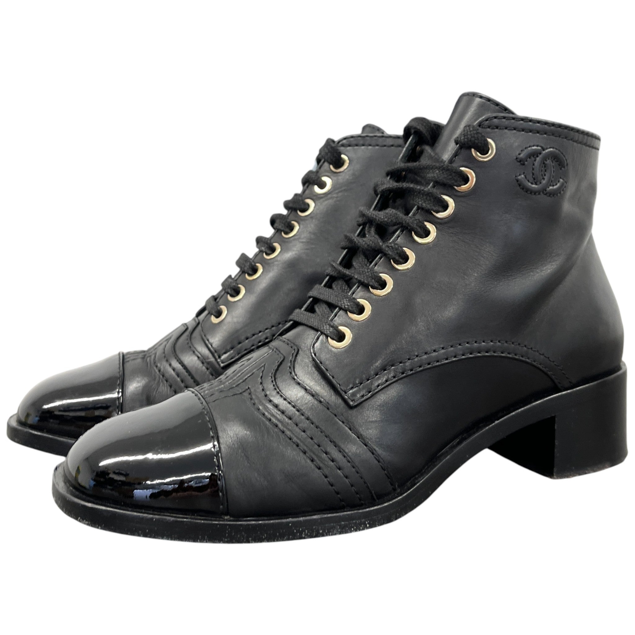 Women's Cc Lace Up Cap Ankle Boots Black Size EU 37.5 / UK 4.5