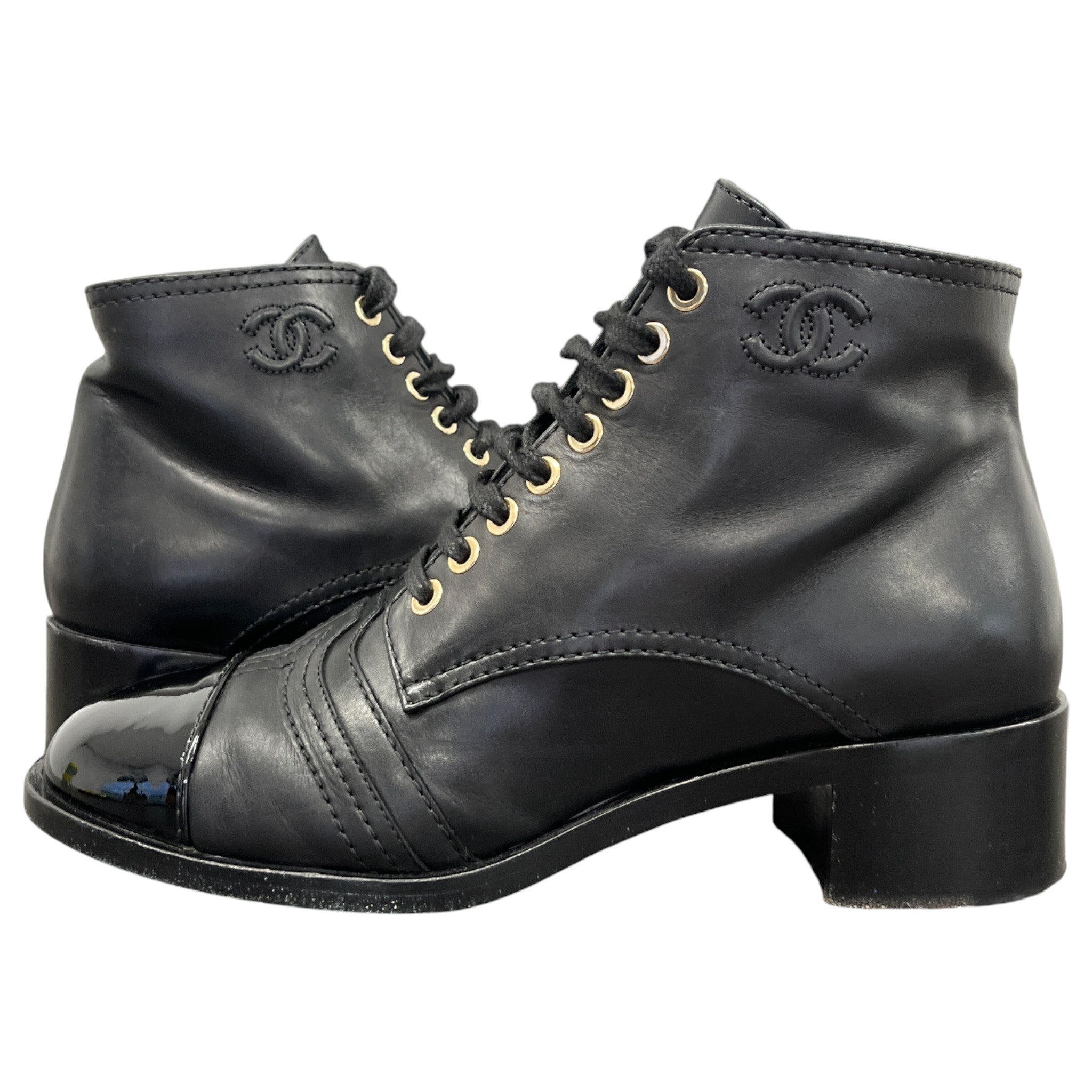 Women's Cc Lace Up Cap Ankle Boots Black Size EU 37.5 / UK 4.5