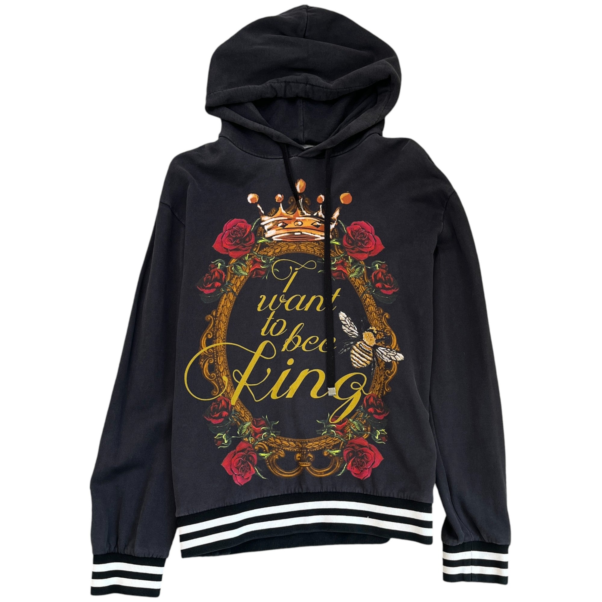 Men's Bee King Hoodie Black Size IT 48 / UK M