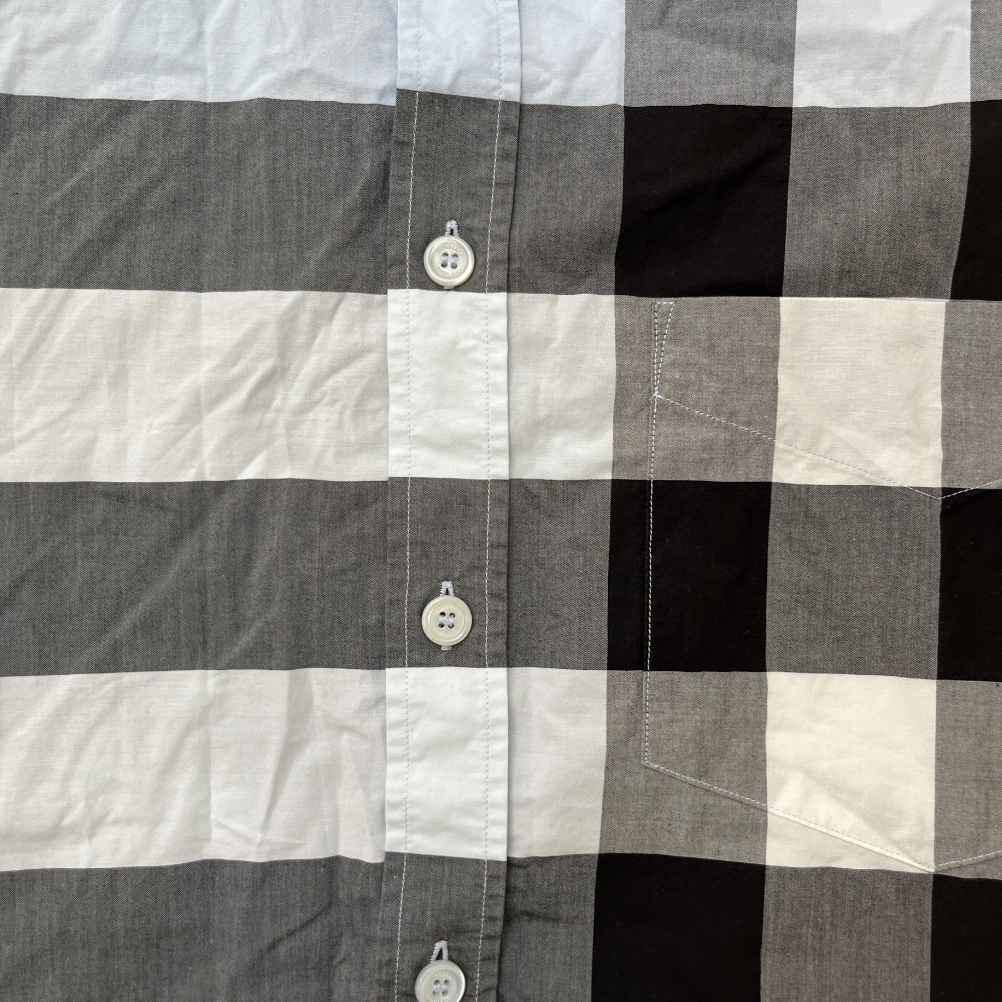 Men's Check Short Sleeve Shirt Blue Size L