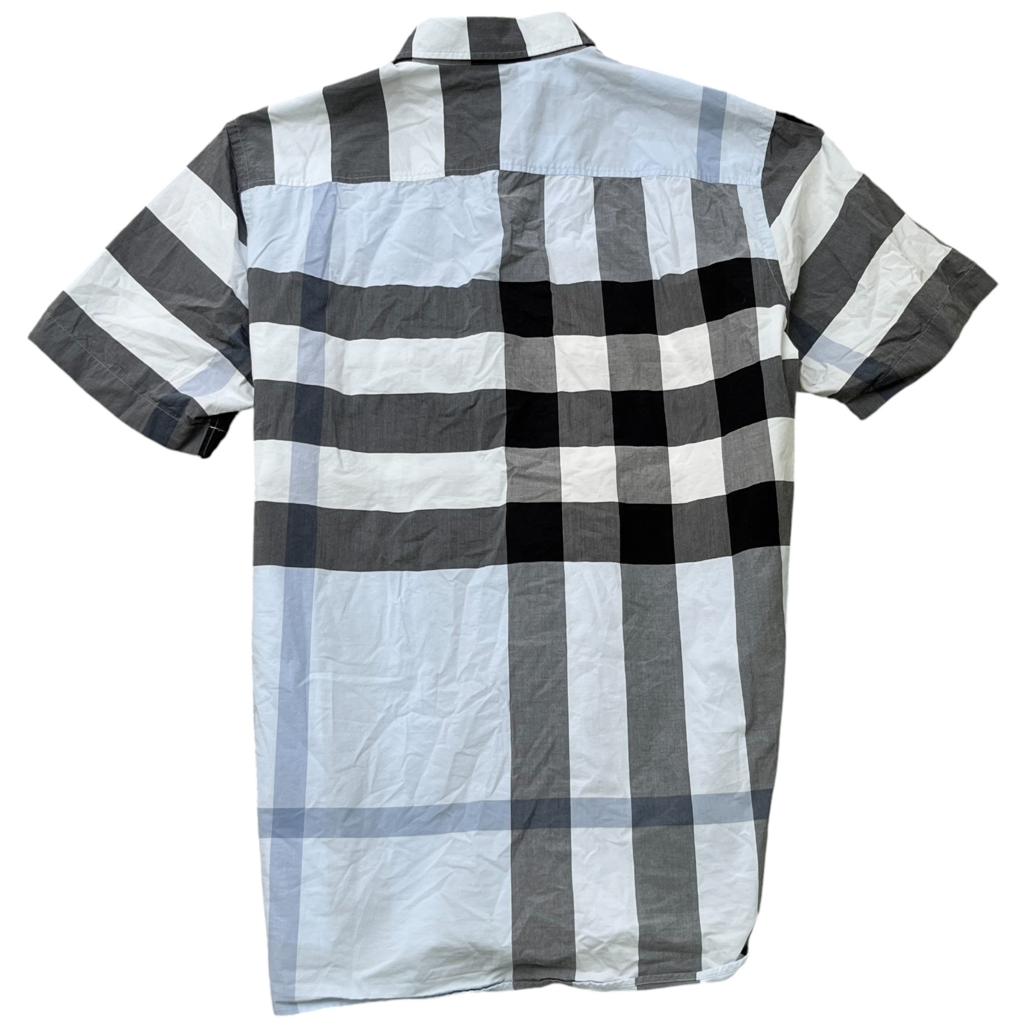 Men's Check Short Sleeve Shirt Blue Size L