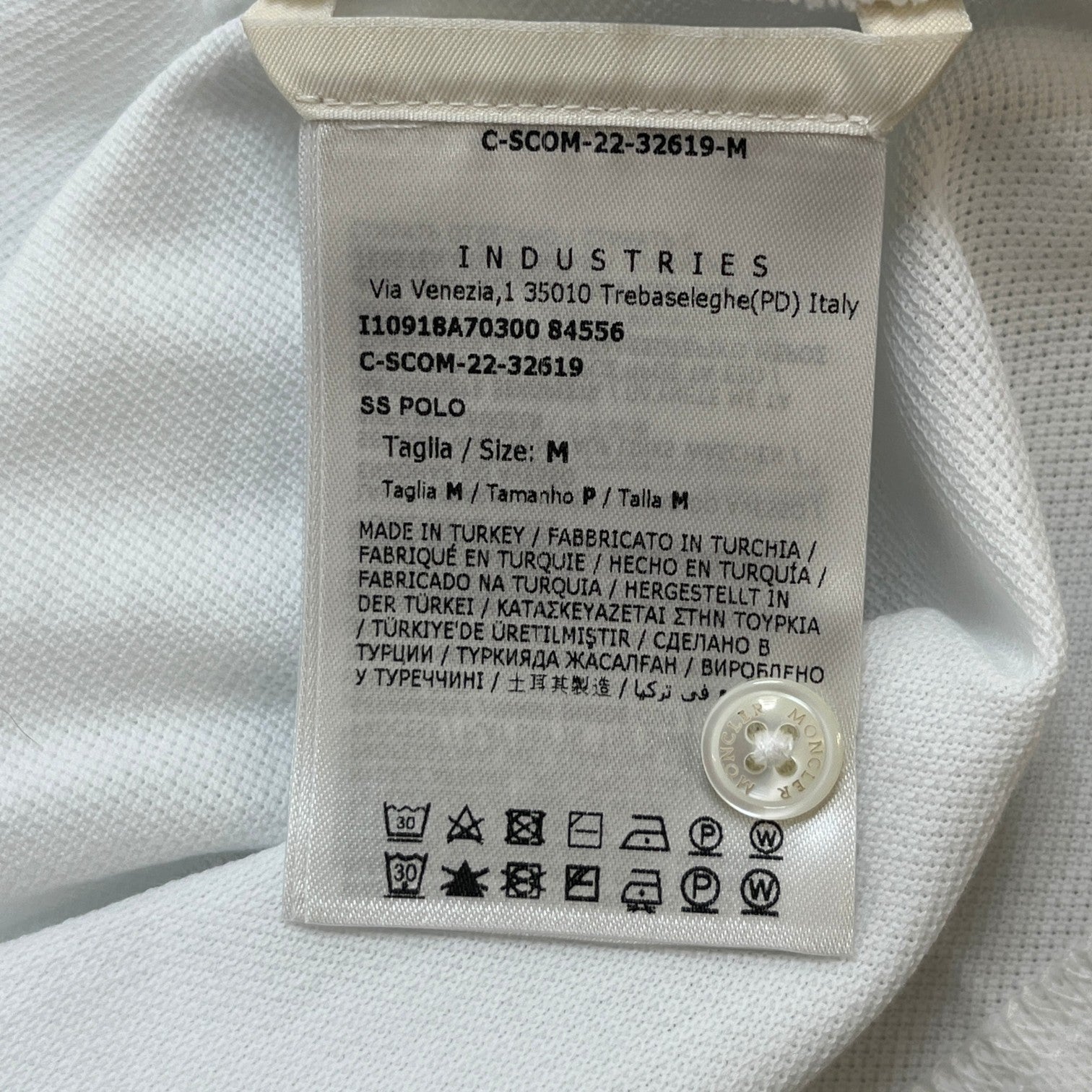 Men's Maglia Polo Shirt White Size M