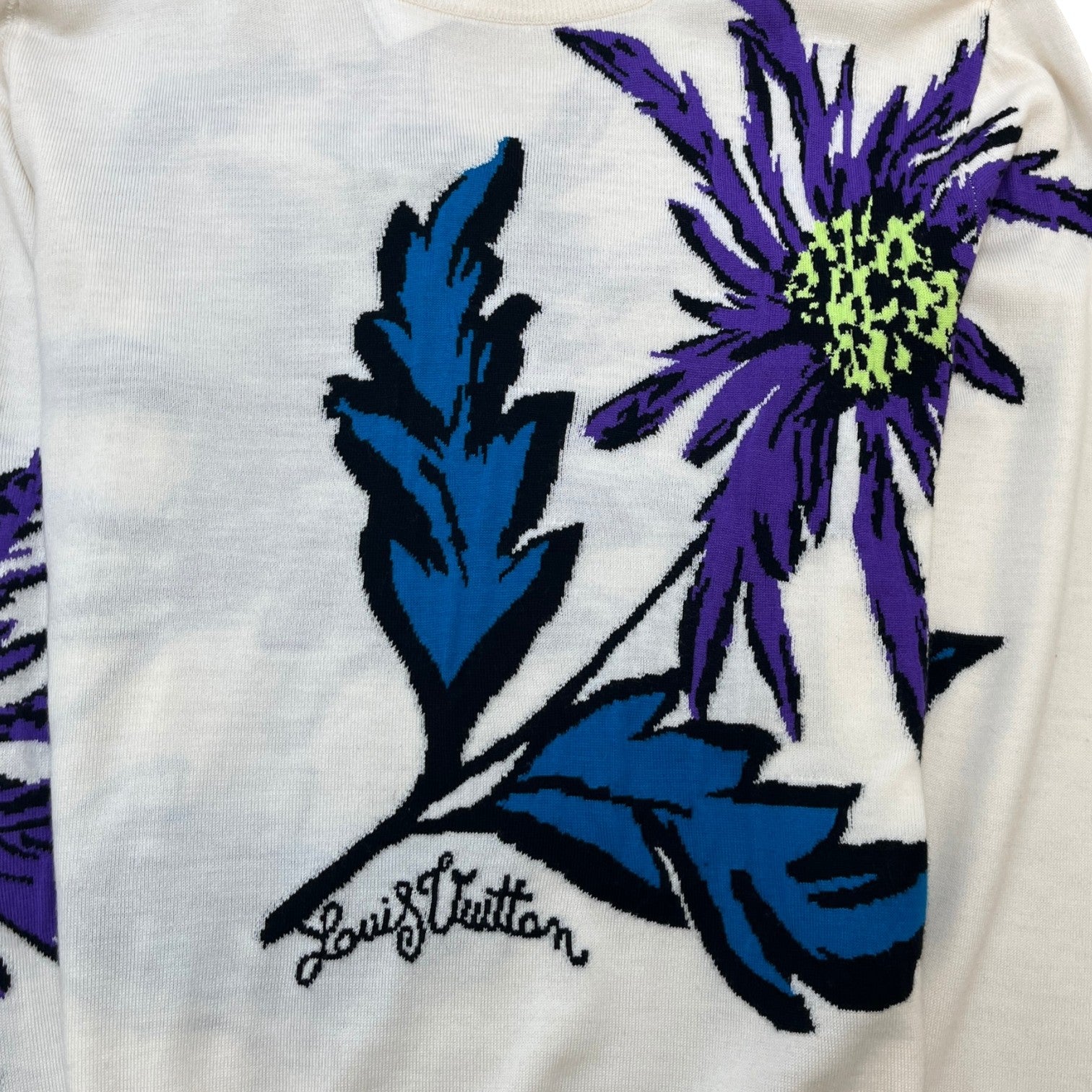 Men's Thistle Intarsia Pullover Jumper Cream Size M