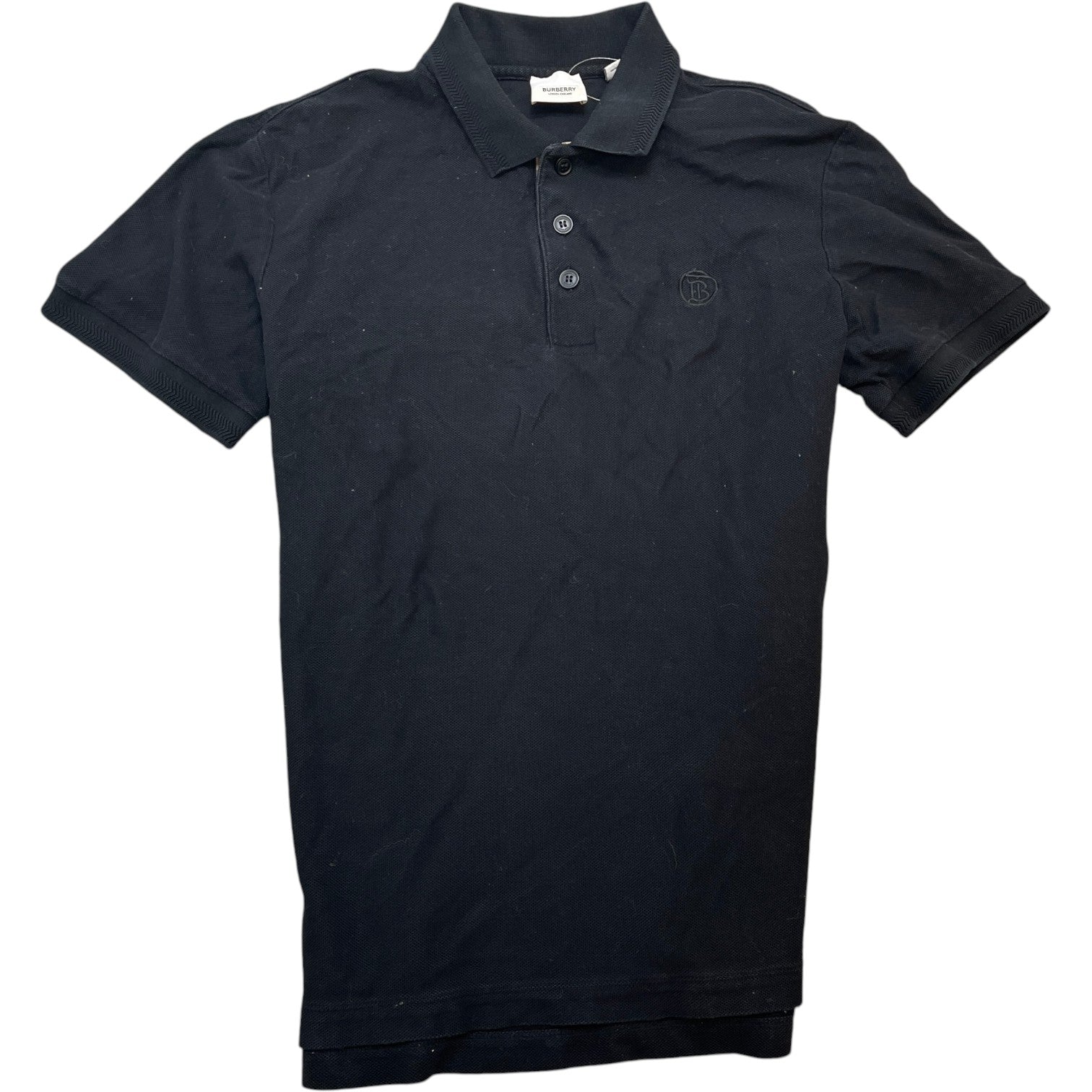 Men's Embroidered Logo Nova Check Polo Shirt Black Size M