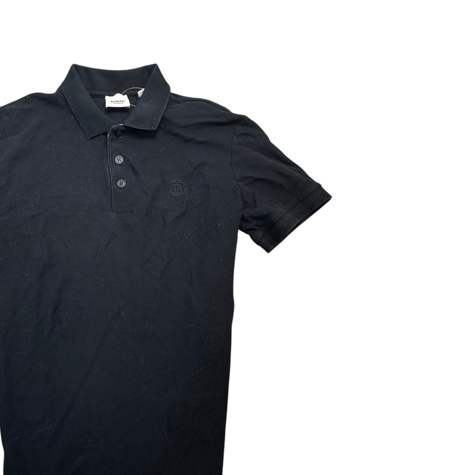Men's Embroidered Logo Nova Check Polo Shirt Black Size M