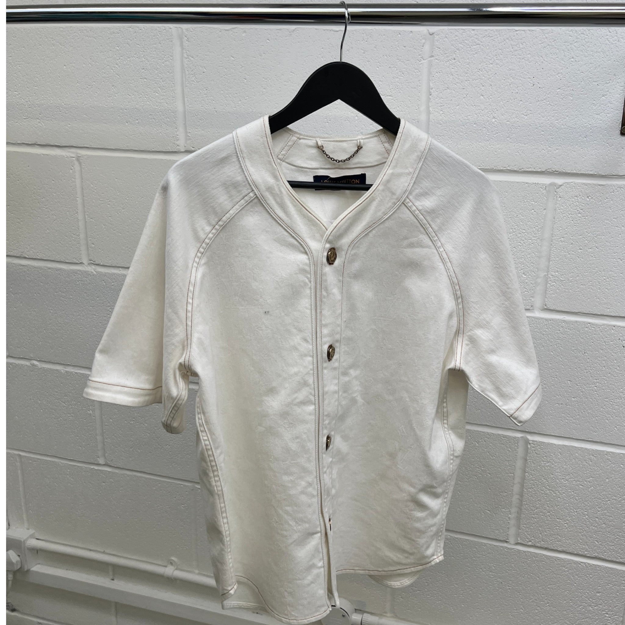 Men's Monogram Baseball Shirt White Size L