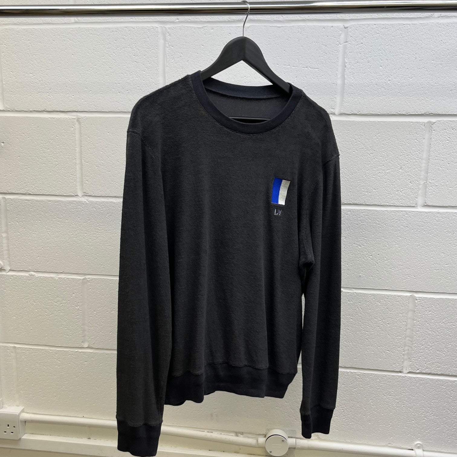 Men's Embroidered Logo Sweatshirt Grey Size L