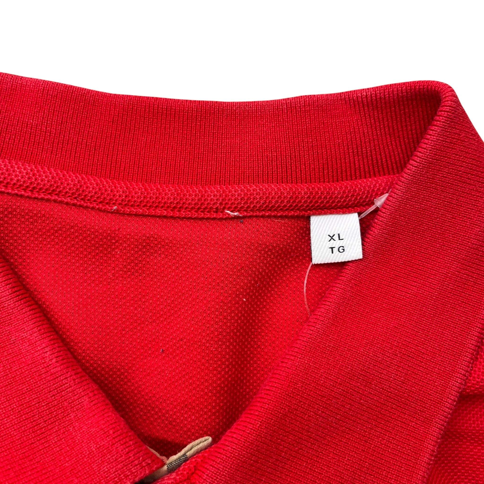 Men's Embroidered Logo Polo Shirt Red Size XL