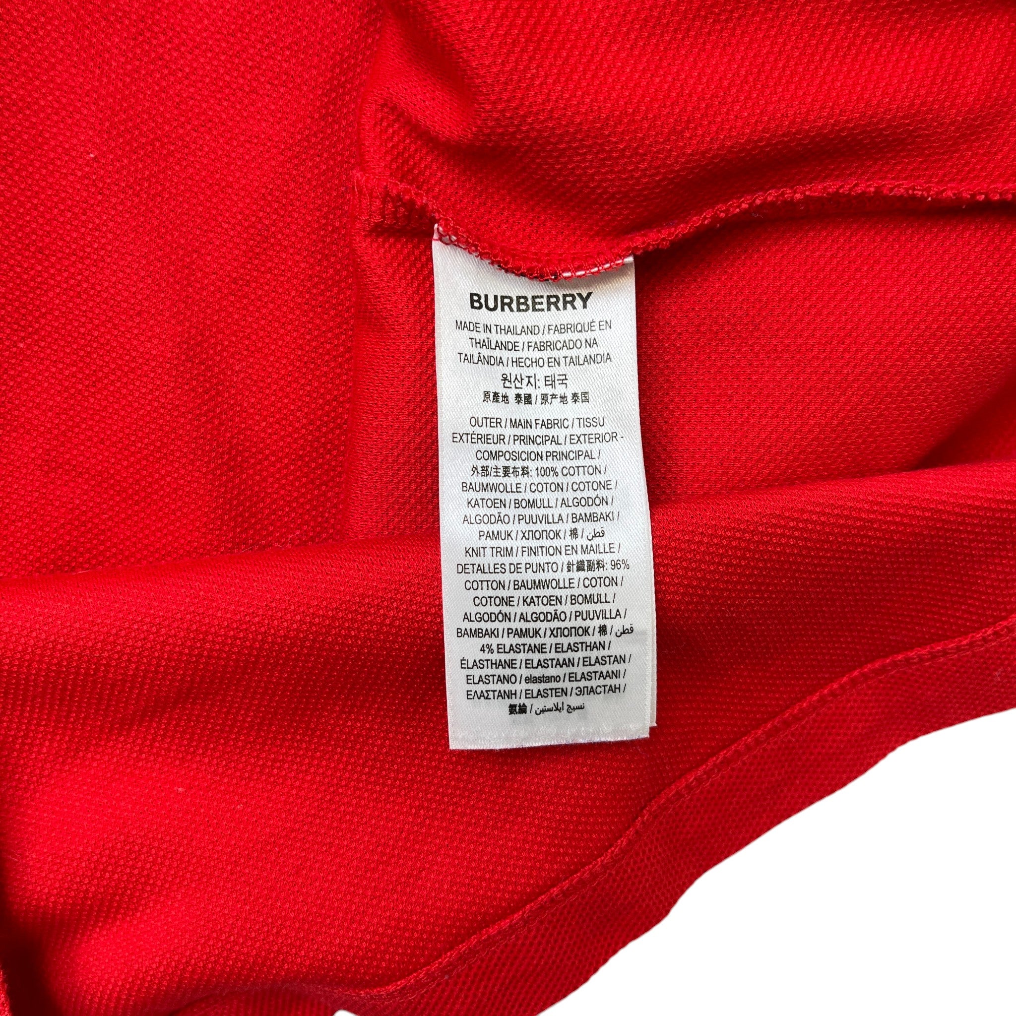 Men's Embroidered Logo Polo Shirt Red Size XL