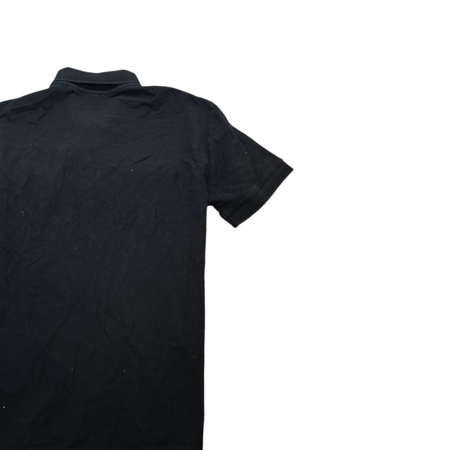Men's Embroidered Logo Nova Check Polo Shirt Black Size M