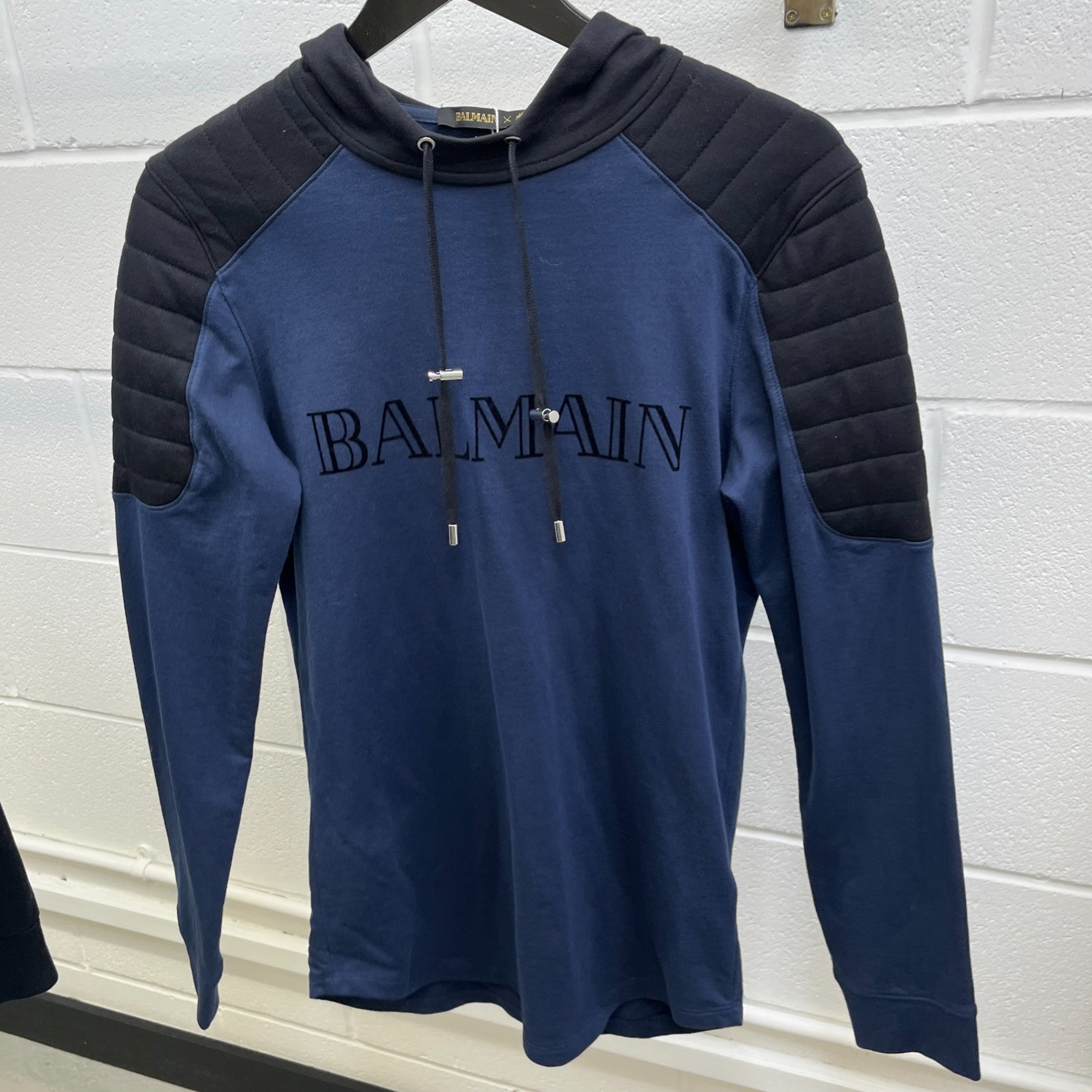 Men's Logo Print Hoodie Navy Size S