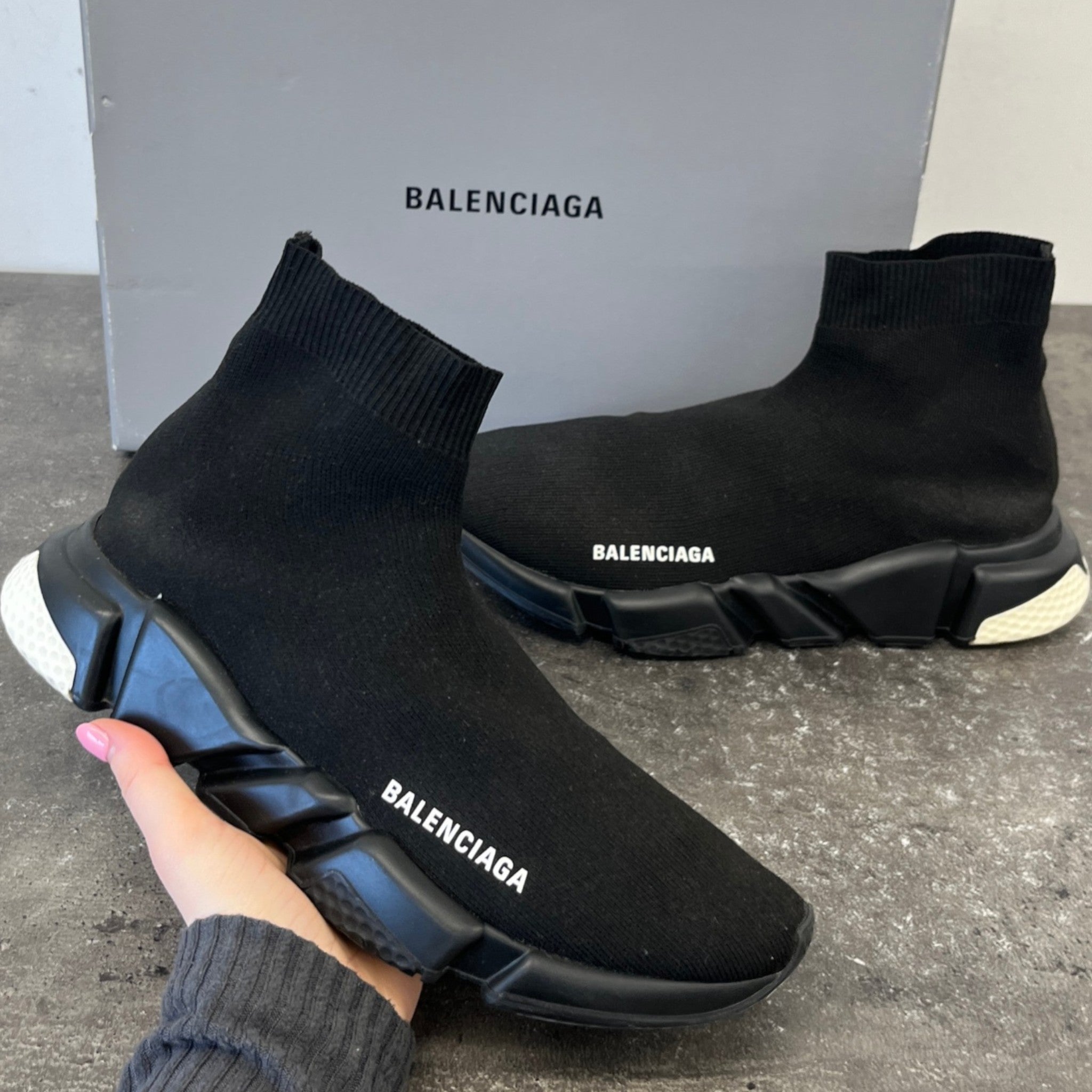 Men's Speed Sock High Trainers Black Size EU 41 / UK 7