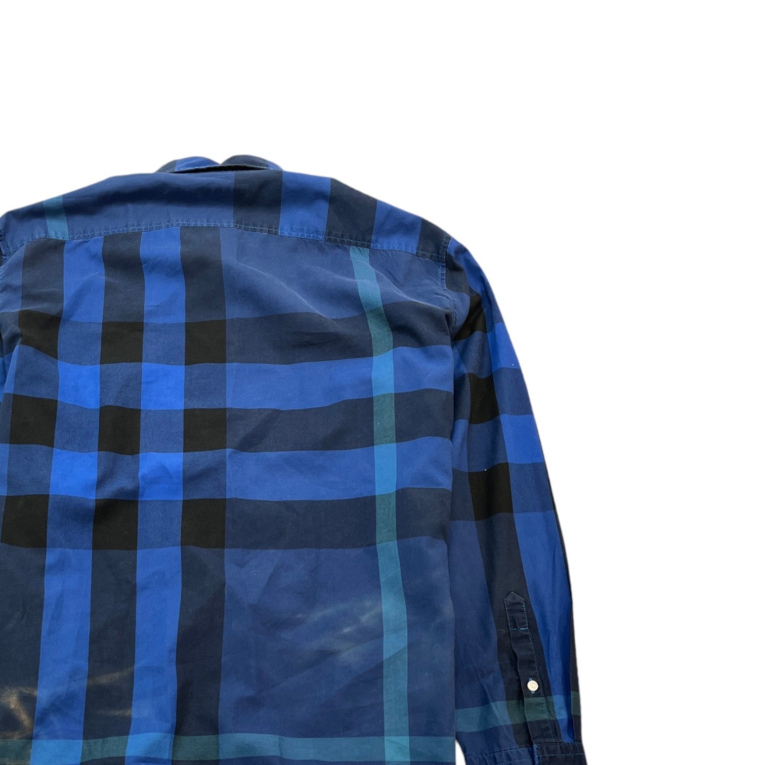 Men's Brit Nova Check Long Sleeve Shirt Blue Size XL