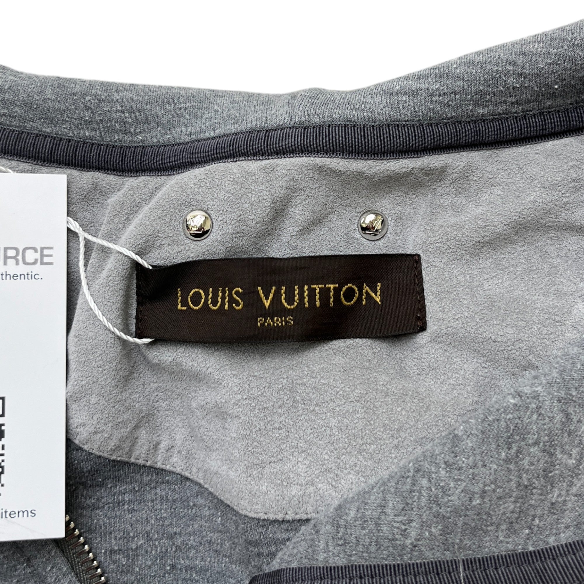 Men's Zip Up Logo Hoodie Grey Size M