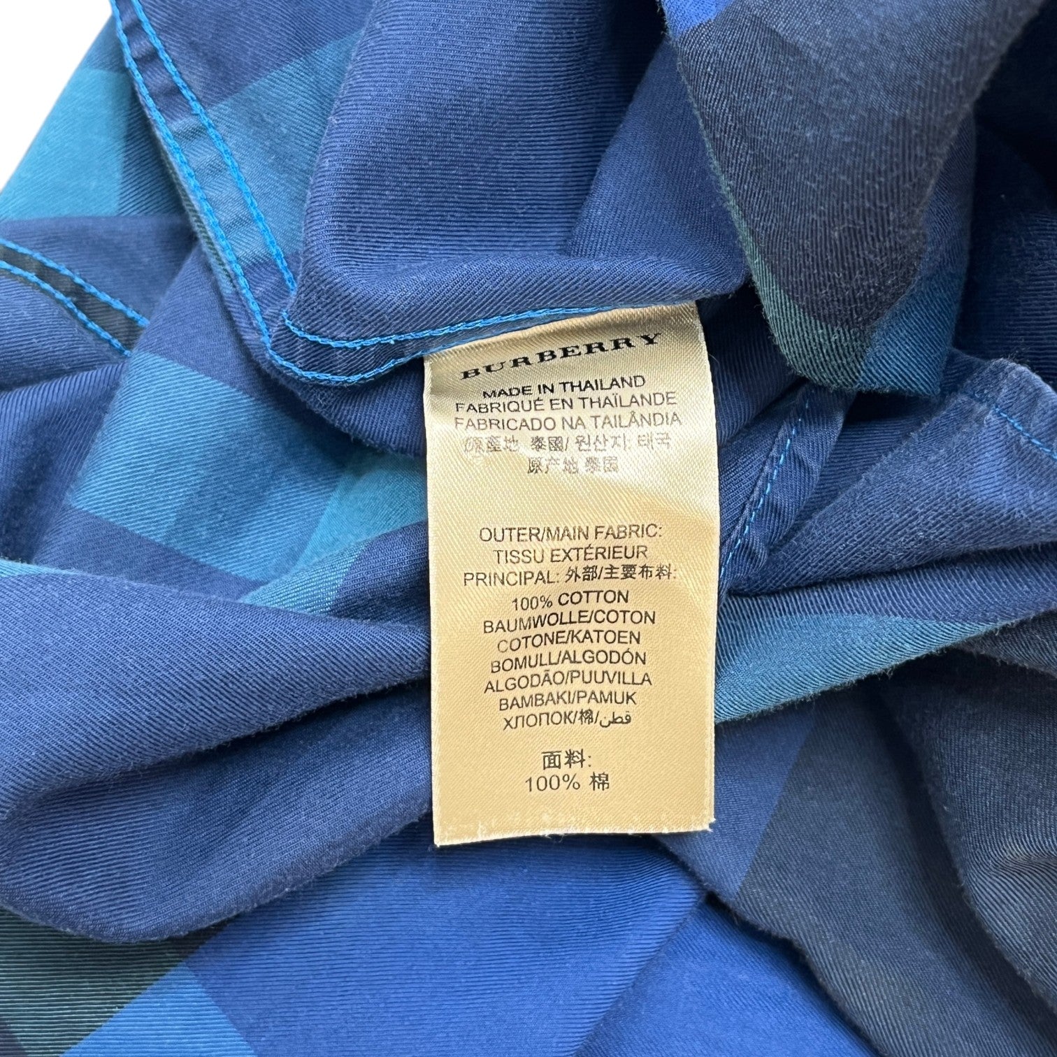 Men's Brit Nova Check Long Sleeve Shirt Blue Size XL