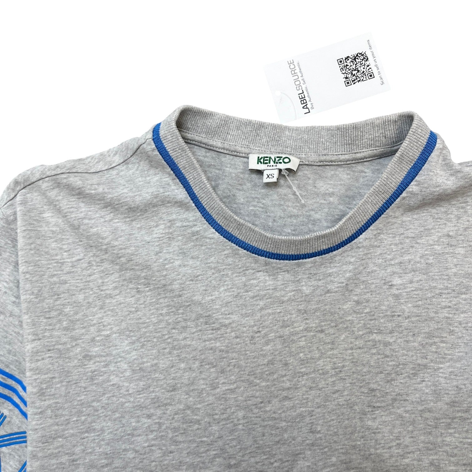 Men's Printed Sleeve Logo T-Shirt Grey Size XS
