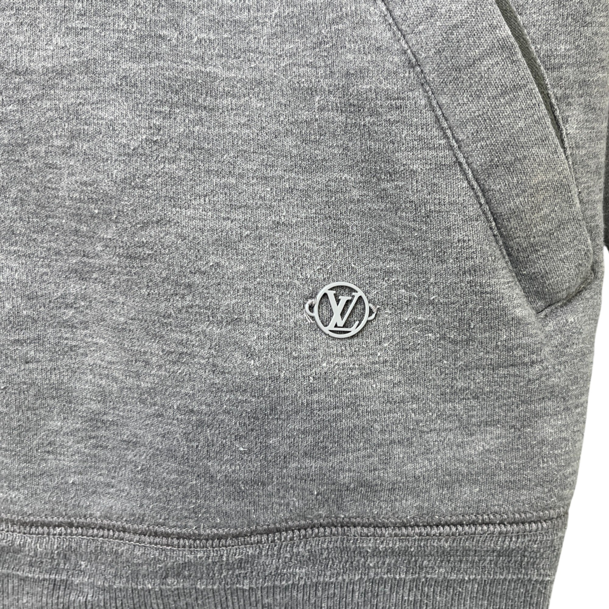 Men's Zip Up Logo Hoodie Grey Size M