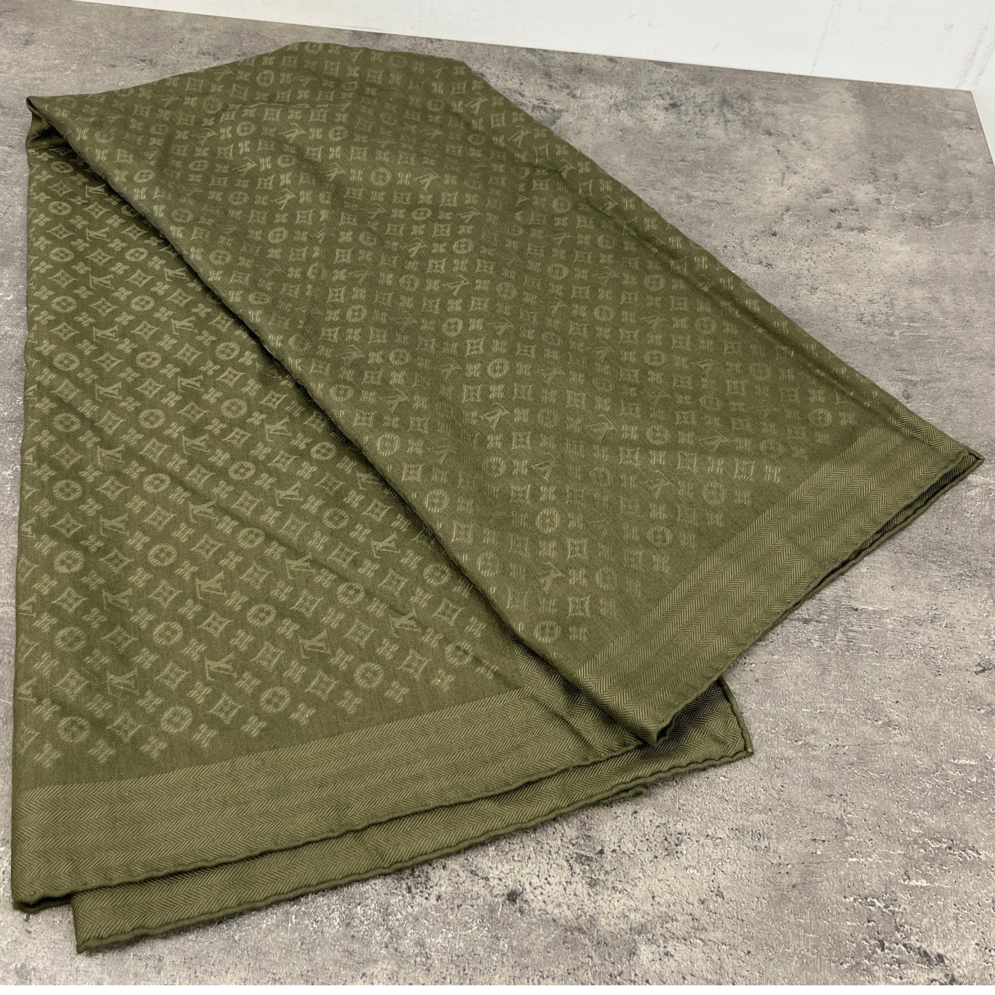 Women's Monogram Silk Scarf Khaki