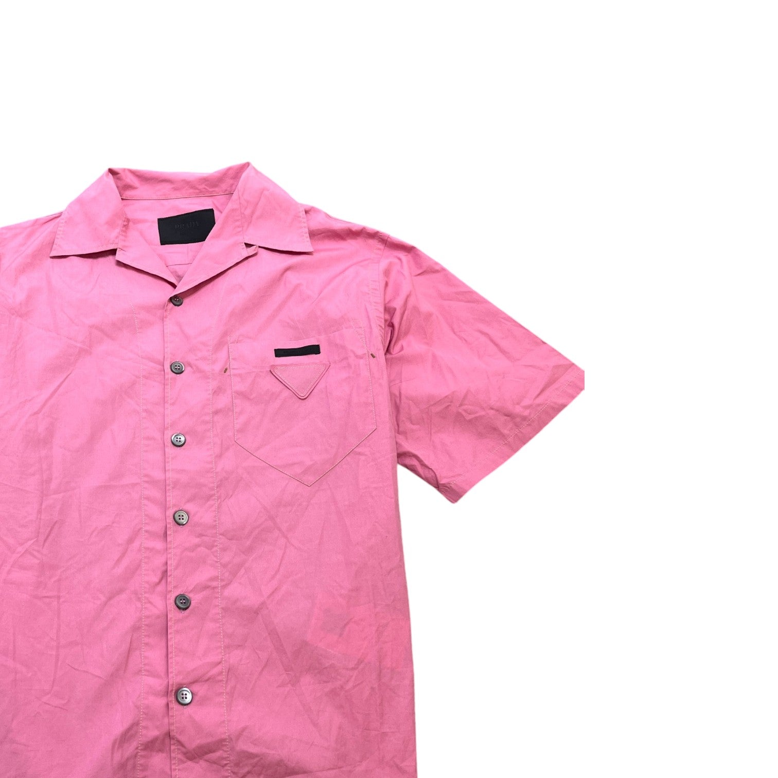Men's Bowling Short Sleeve Shirt Pink Size M