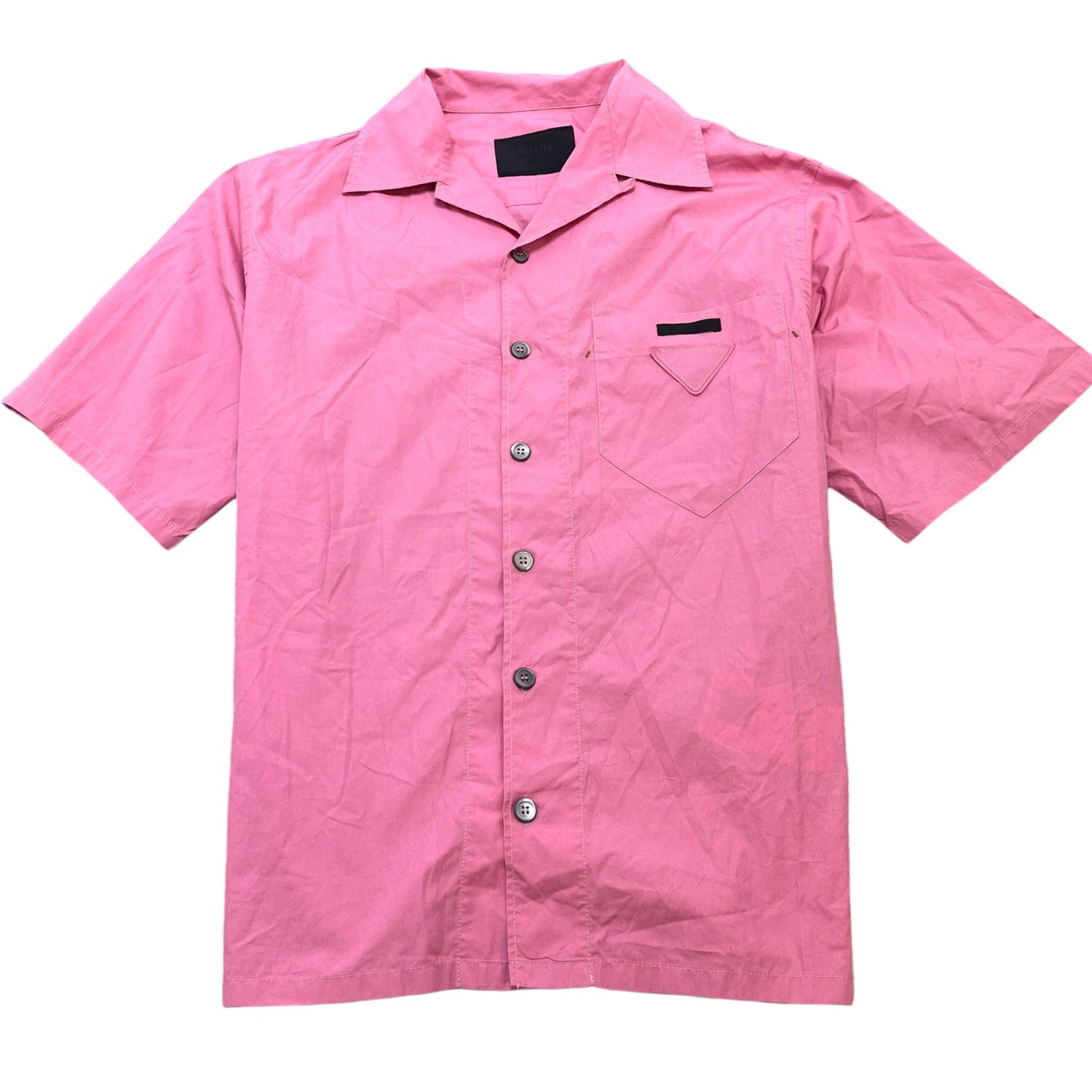 Men's Bowling Short Sleeve Shirt Pink Size M