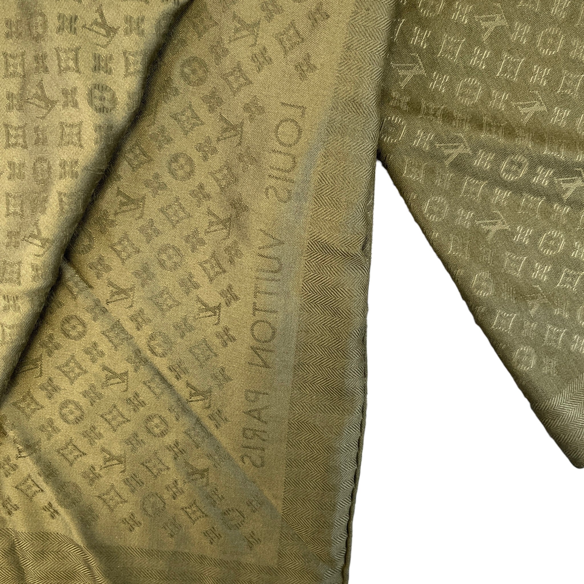 Women's Monogram Silk Scarf Khaki