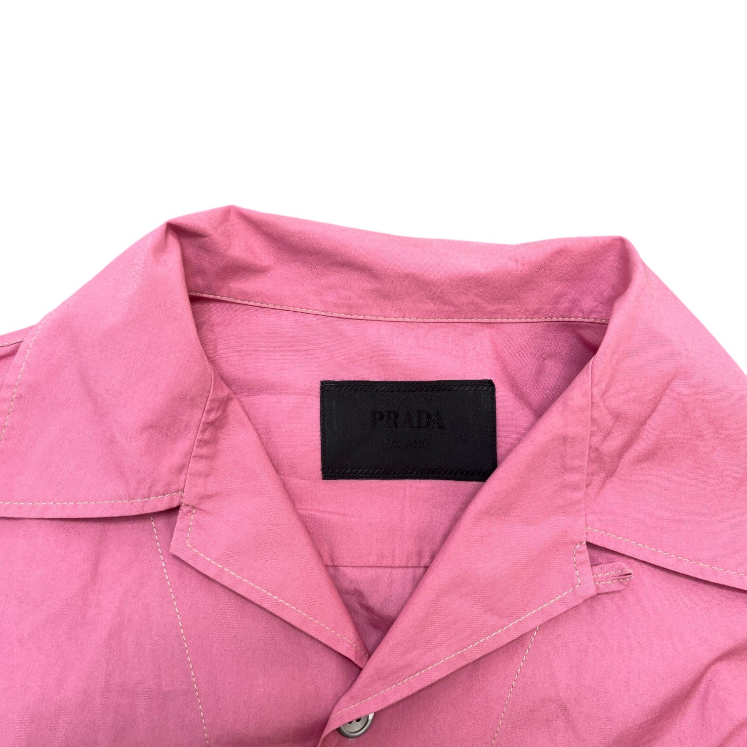 Men's Bowling Short Sleeve Shirt Pink Size M