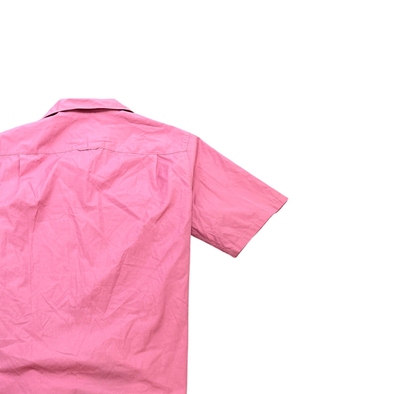 Men's Bowling Short Sleeve Shirt Pink Size M
