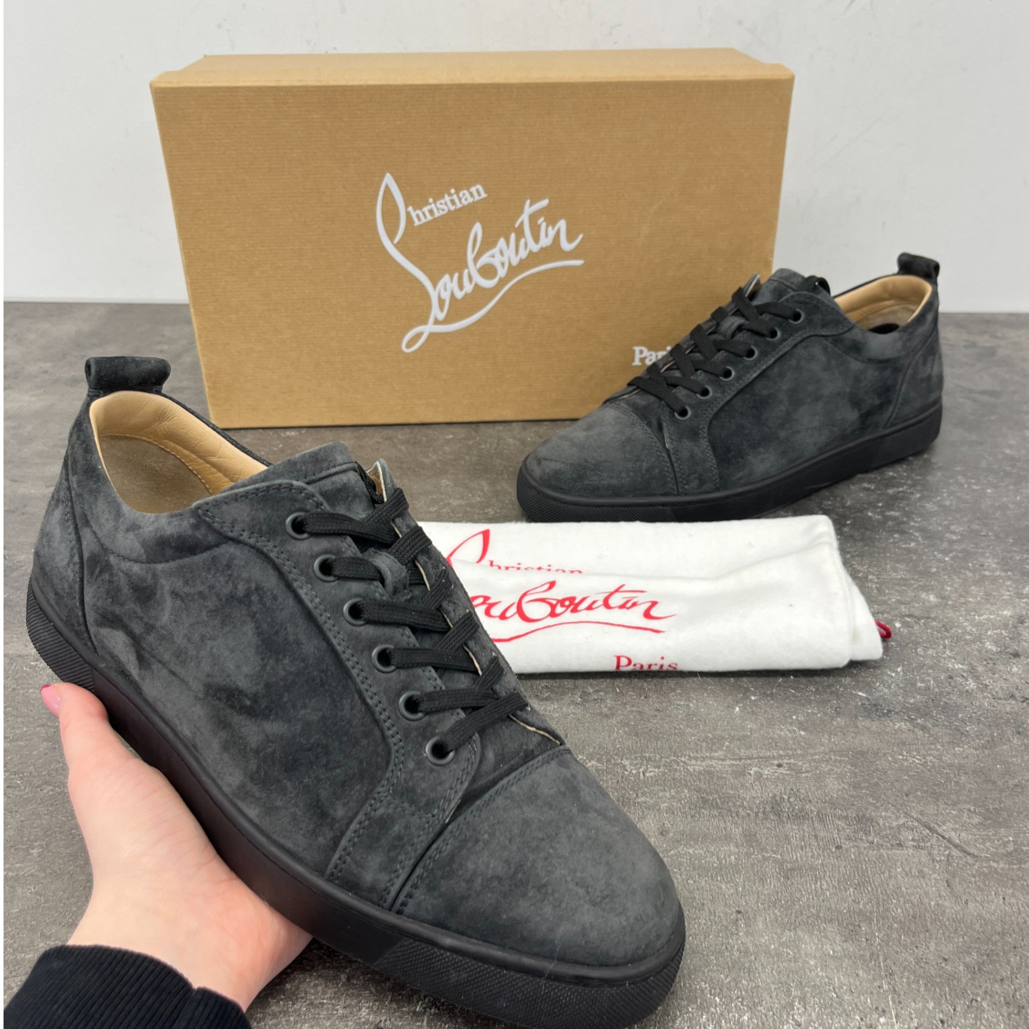 Men's Louis Junior Low Trainers Grey Size EU 42.5 / UK 8.5