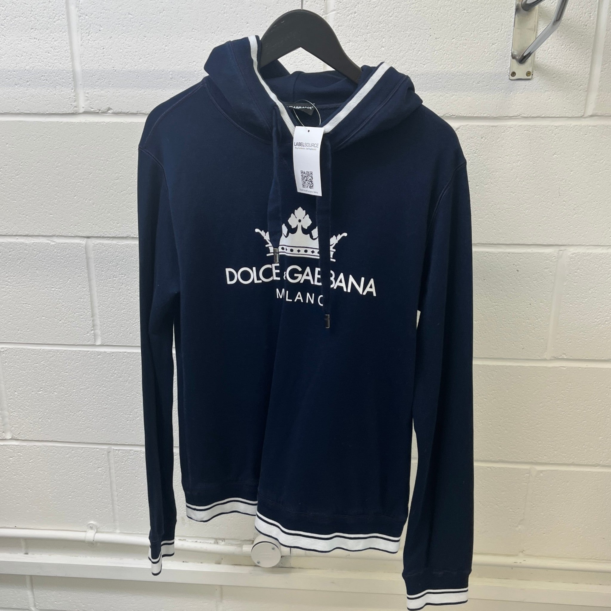Men's Crown Logo Hoodie Navy Size IT 48 / UK M
