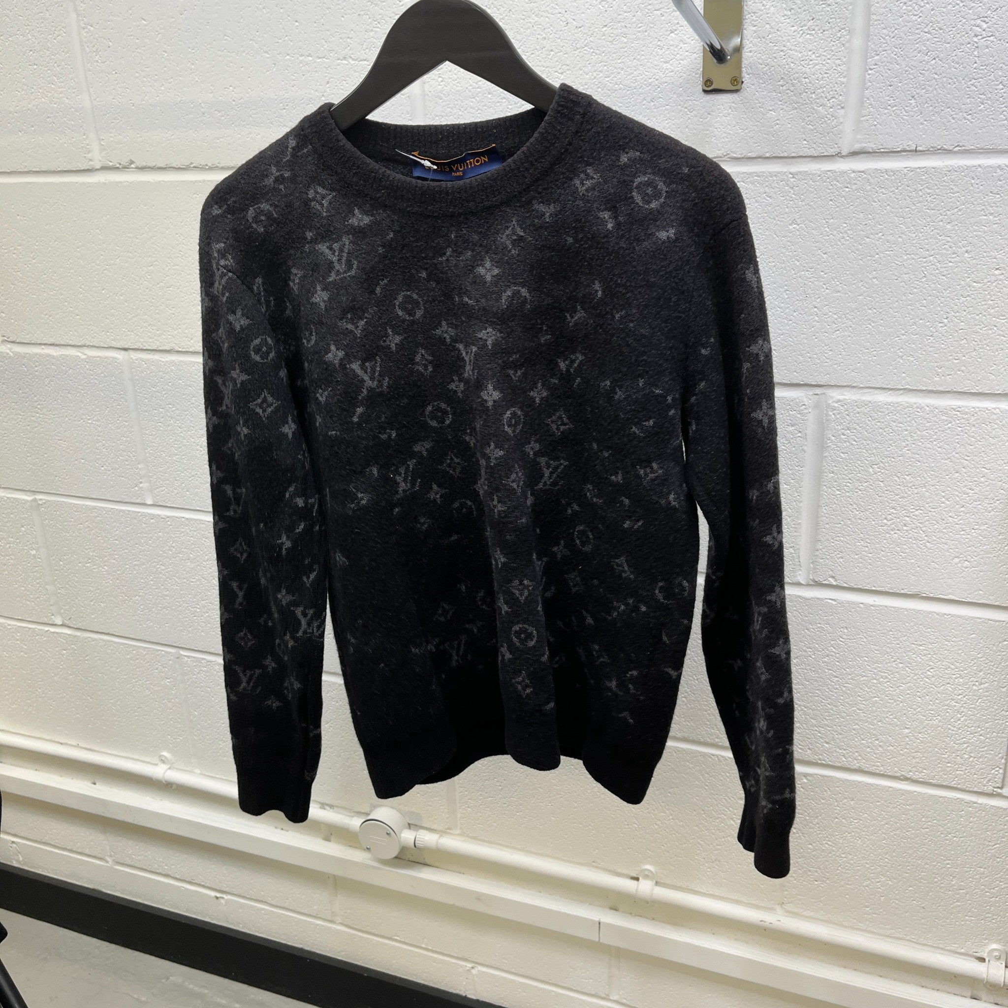 Men's Brushed Monogram Jumper Black Size S