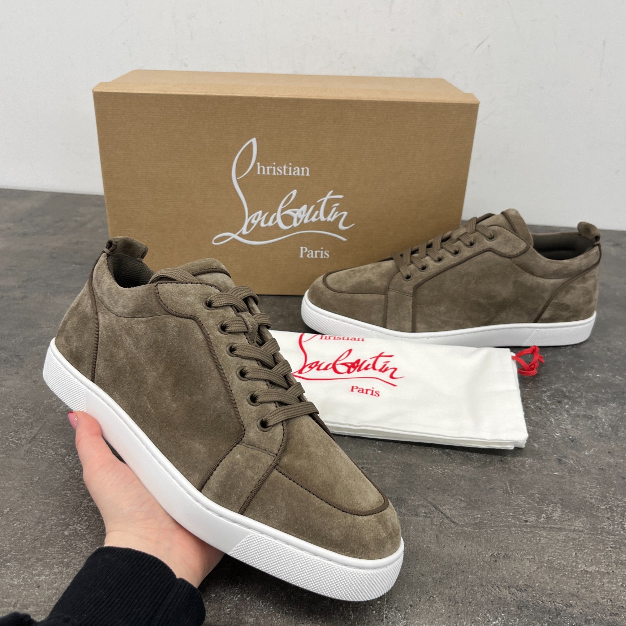 Men's Rantulow Orlato Flat Low Trainers Khaki Size EU 42.5 / UK 8.5