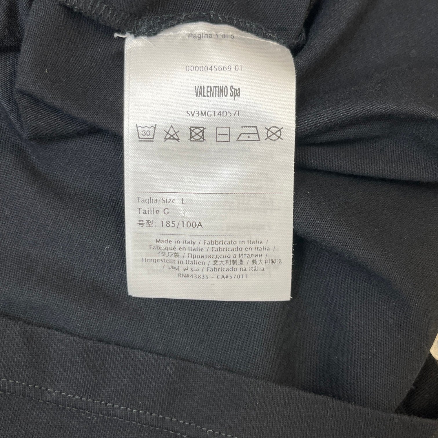 Men's Vltn T-Shirt Black Size L