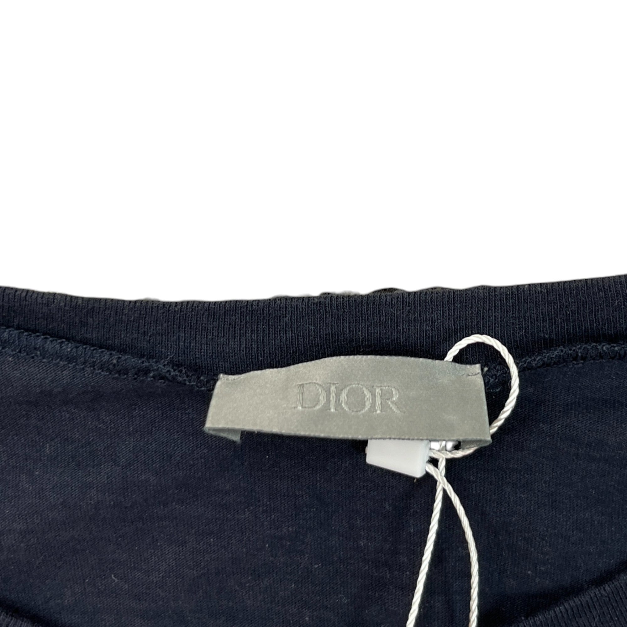 Men's Embroidered Bee Logo T-Shirt Navy Size L