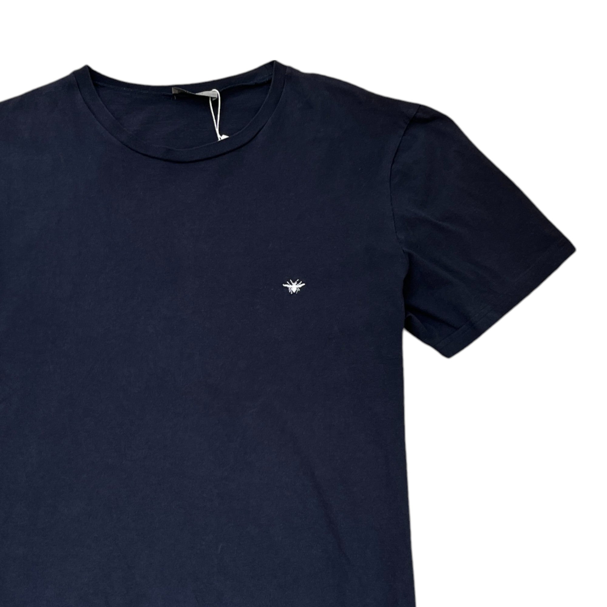 Men's Embroidered Bee Logo T-Shirt Navy Size L