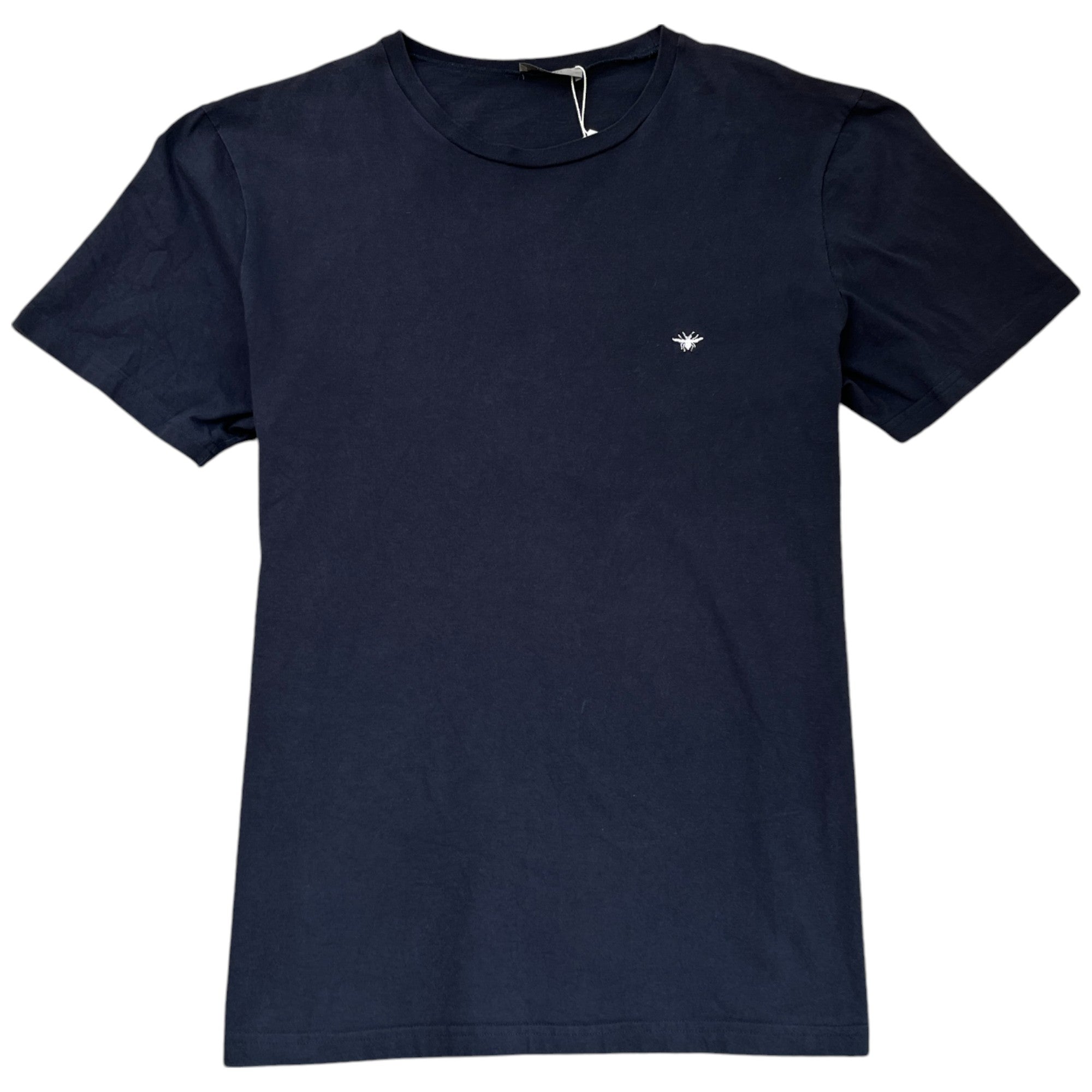 Men's Embroidered Bee Logo T-Shirt Navy Size L