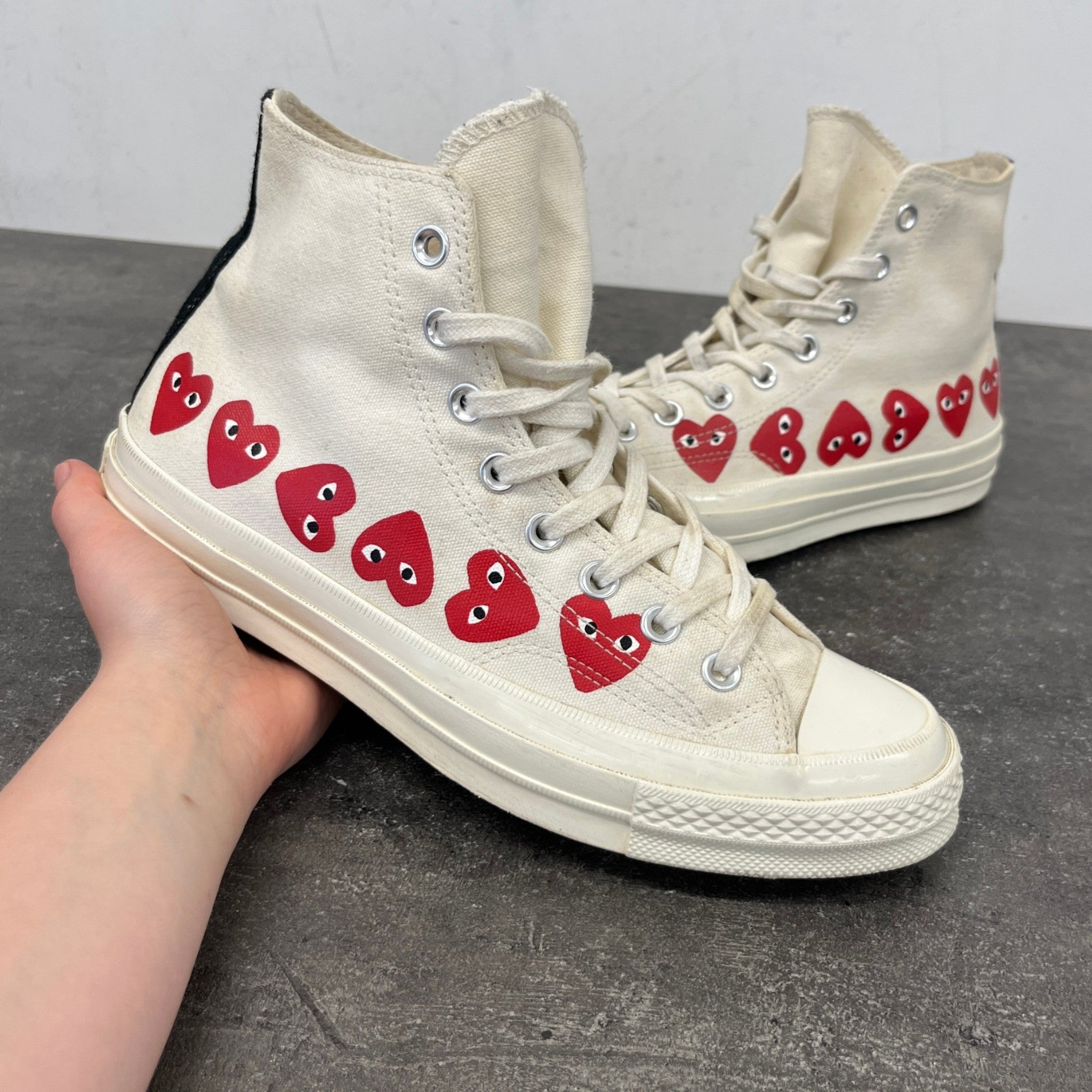 Men's X Comme Des Garçons Play Chuck 70 High Top High Trainers White Size EU 42 / UK 8
