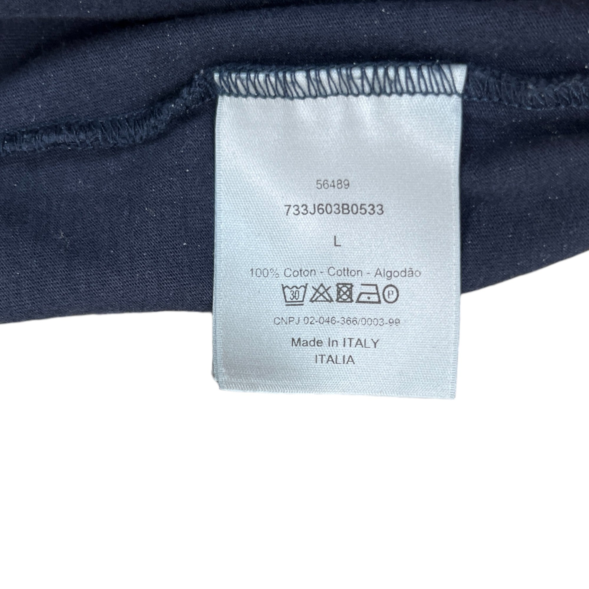 Men's Embroidered Bee Logo T-Shirt Navy Size L