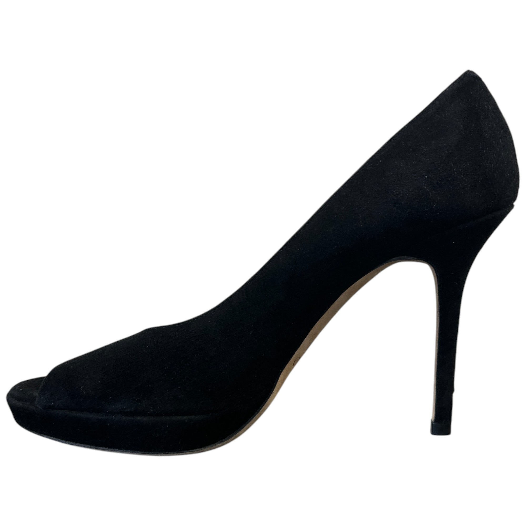 Women's Peep Toe Suede Heels Black Size EU 36.5 / UK 3.5