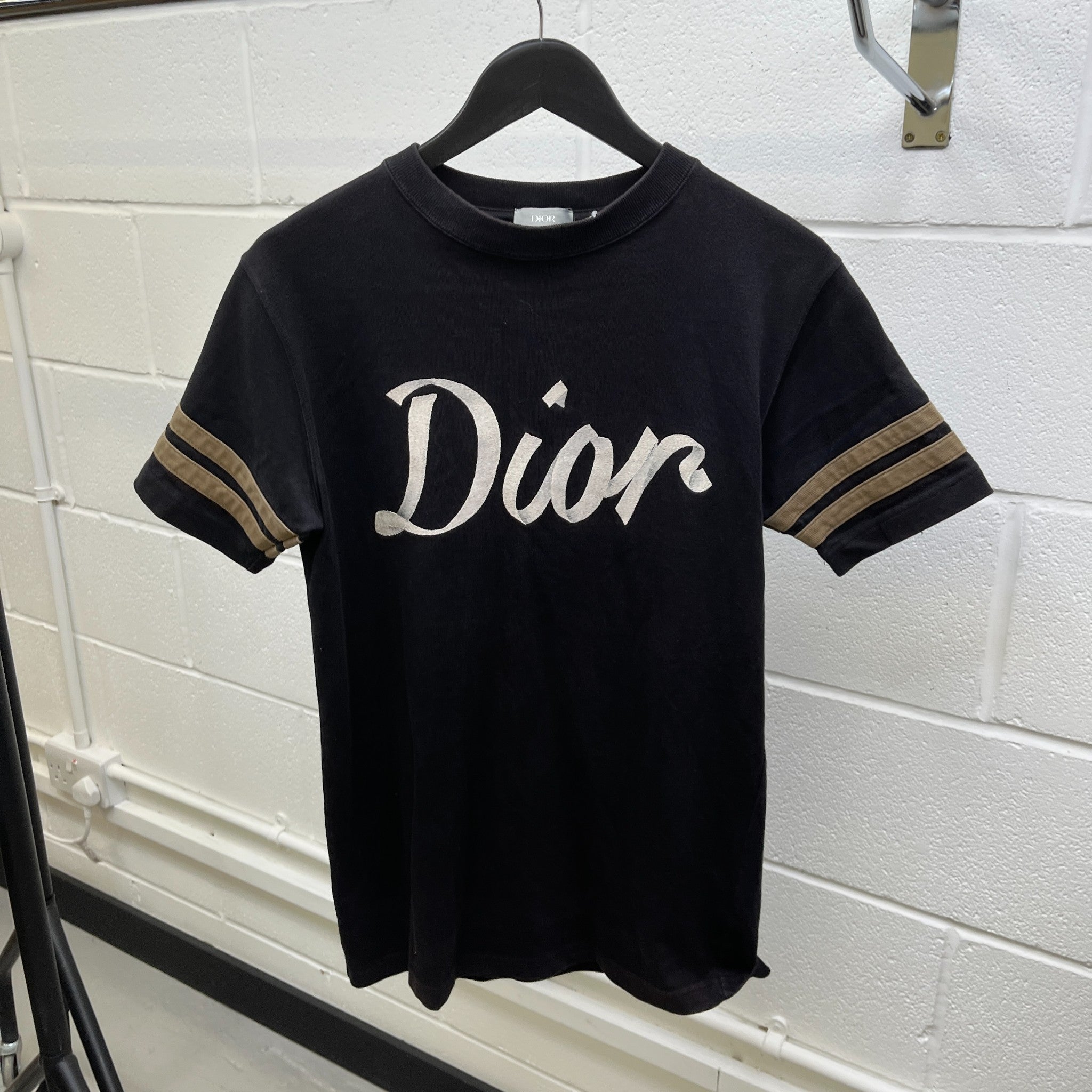 Men's Embroidered Logo T-Shirt Black Size XS