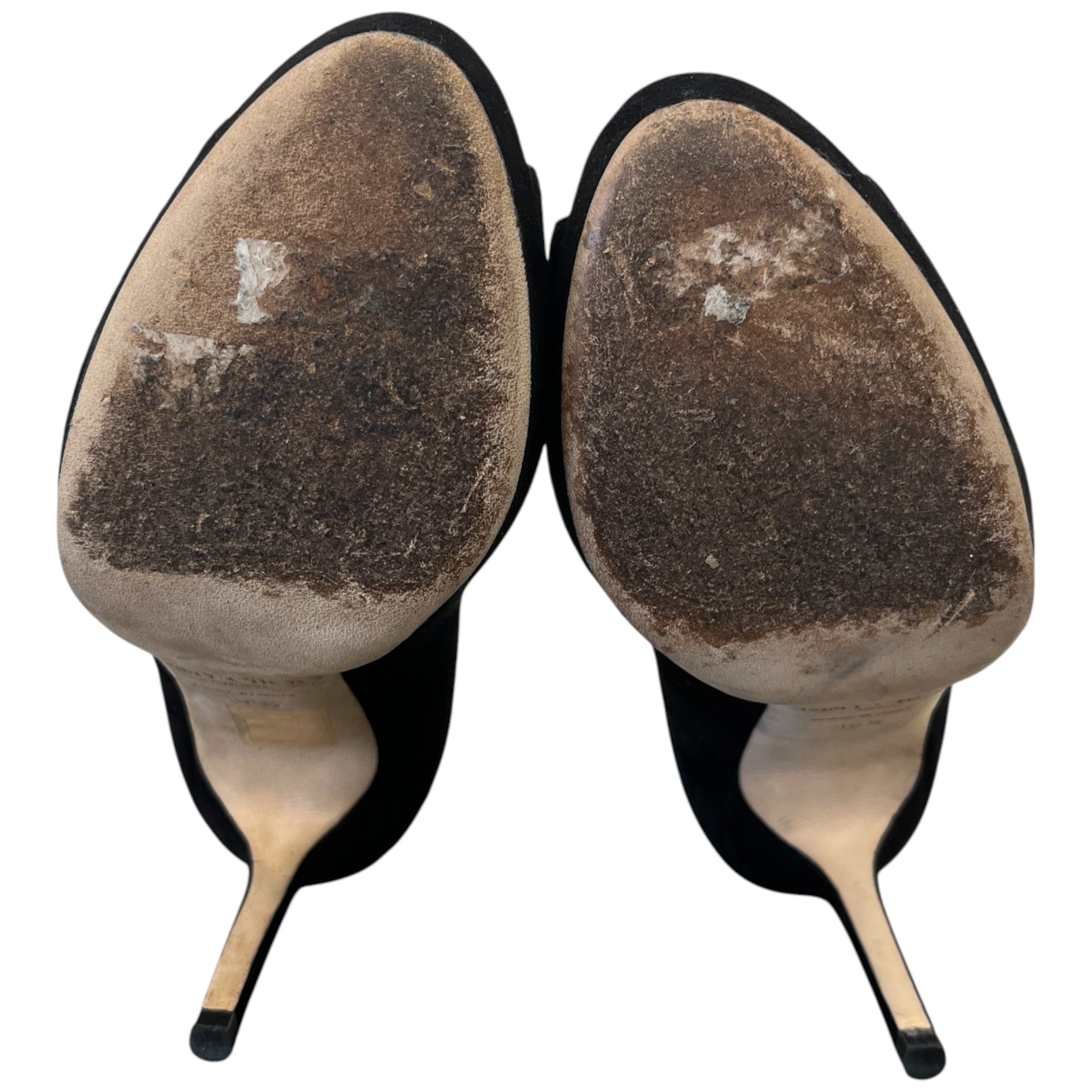 Women's Peep Toe Suede Heels Black Size EU 36.5 / UK 3.5