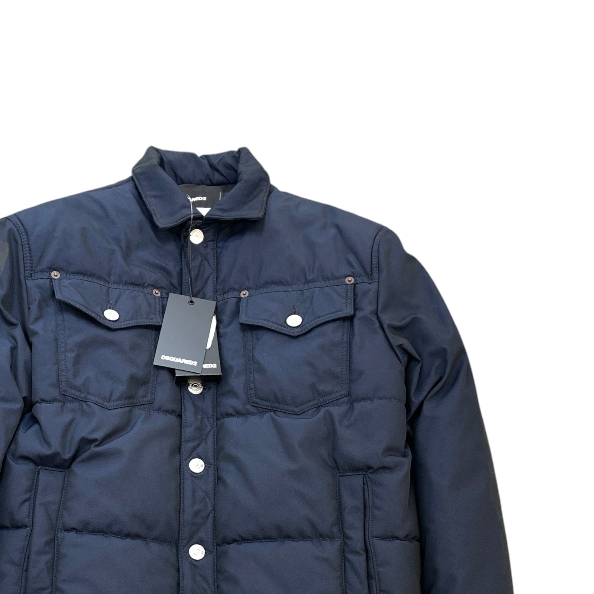 Men's Arm Logo Down Jacket Navy Size IT 48 / M