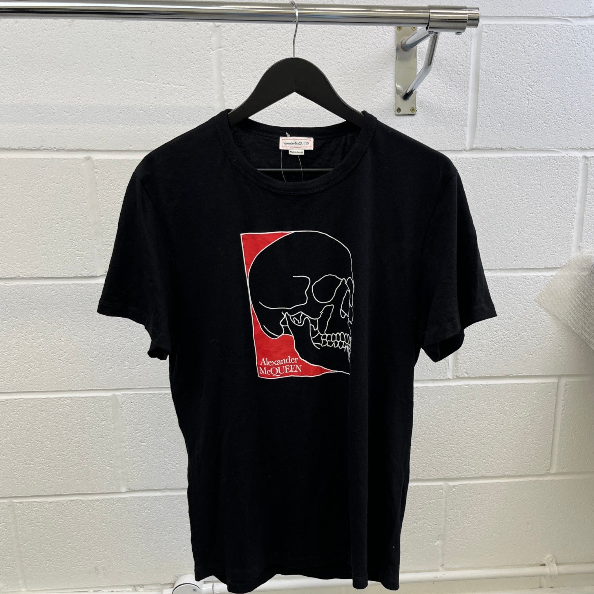 Men's Skull Print T-Shirt Black Size M