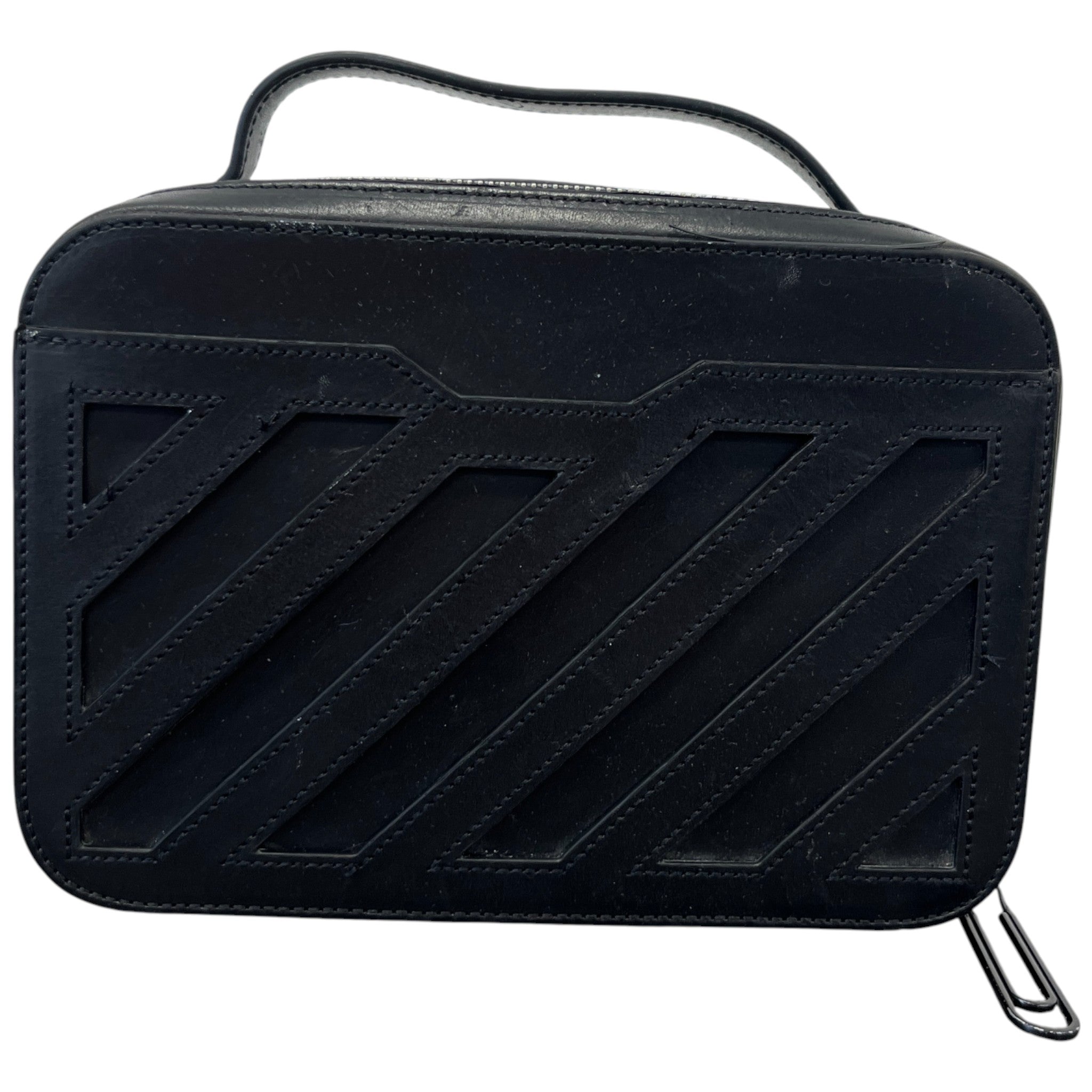 Men's Diagonal Stripe Belt Bag Black