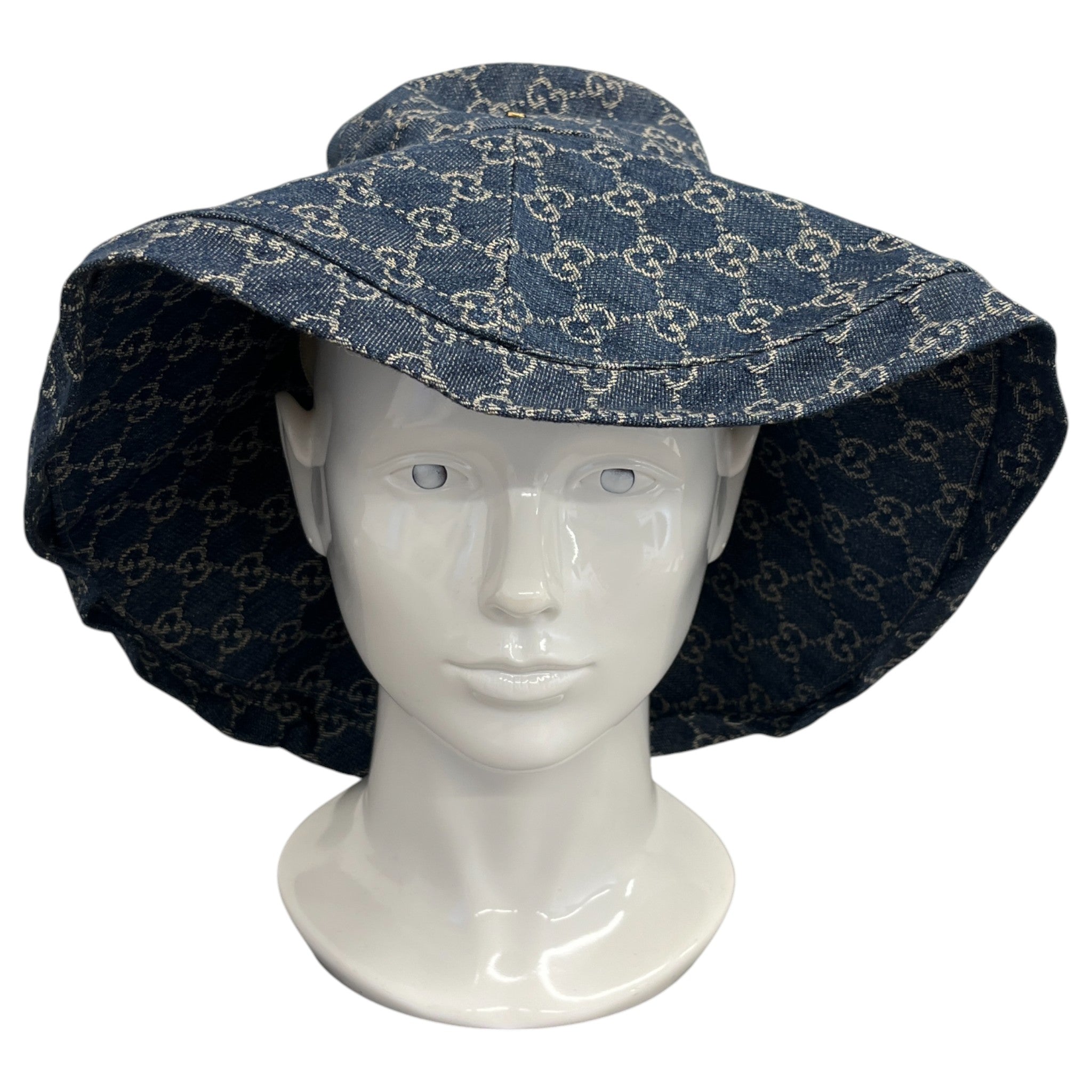 Women's Gg Supreme Wide-Brim Hat Blue Size M