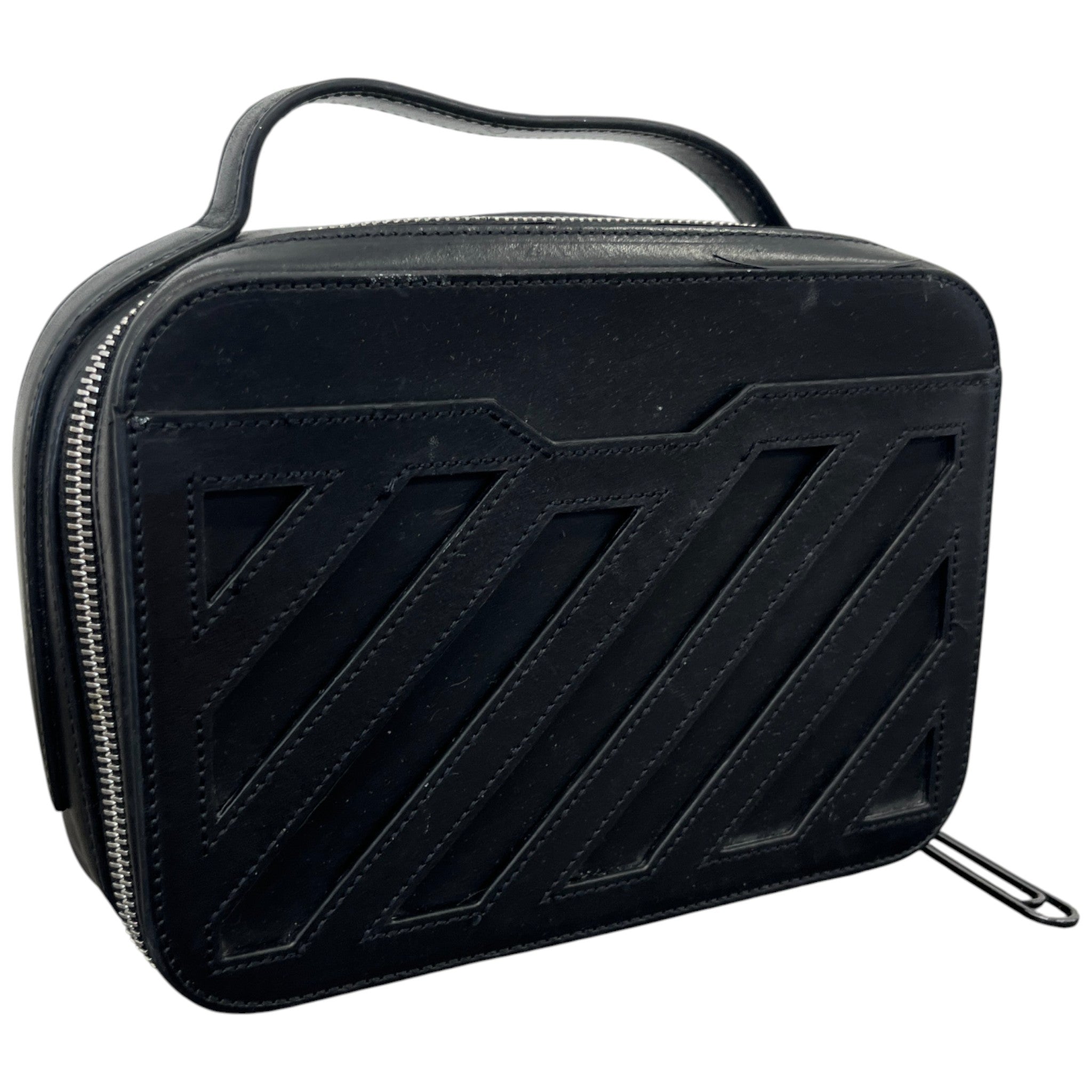 Men's Diagonal Stripe Belt Bag Black