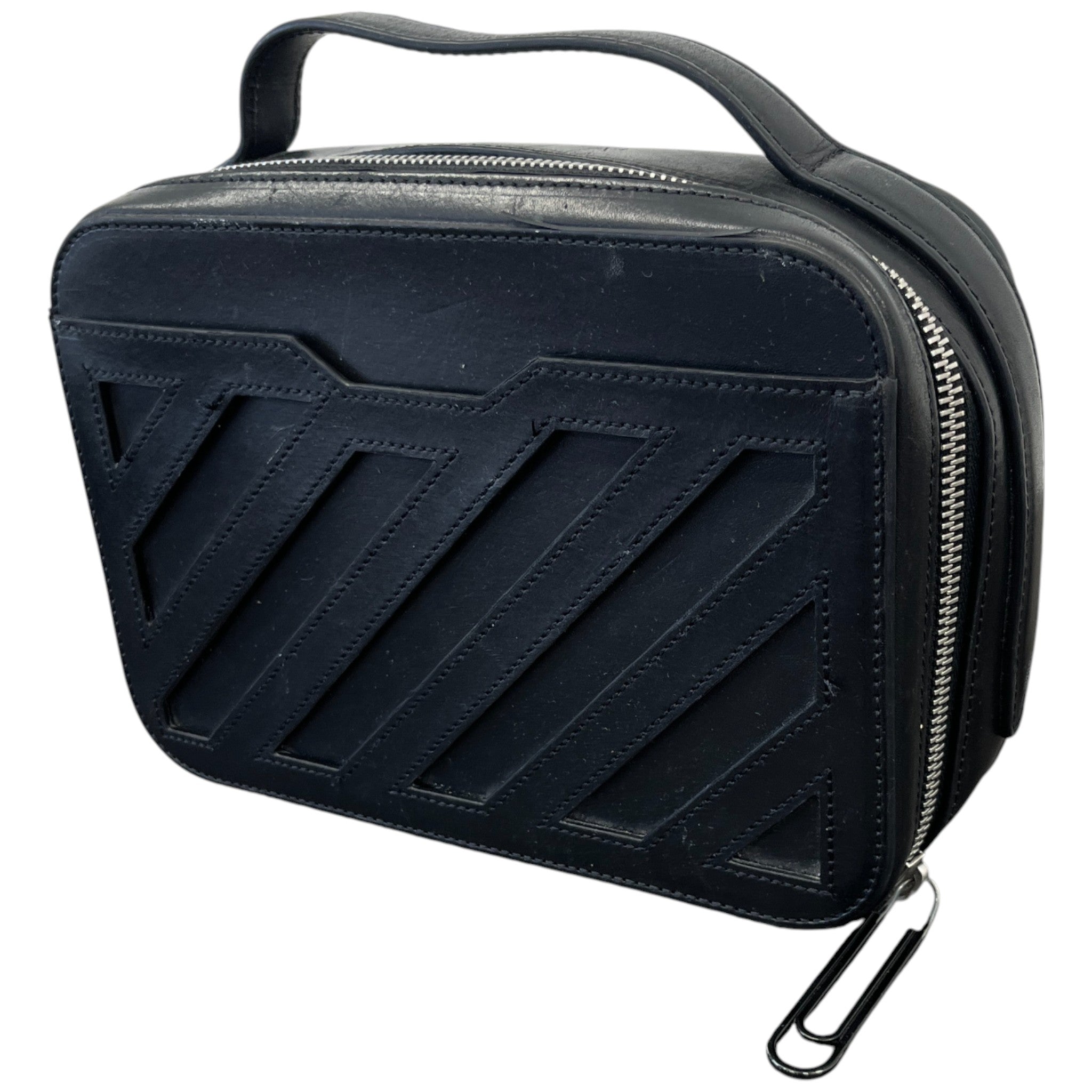 Men's Diagonal Stripe Belt Bag Black