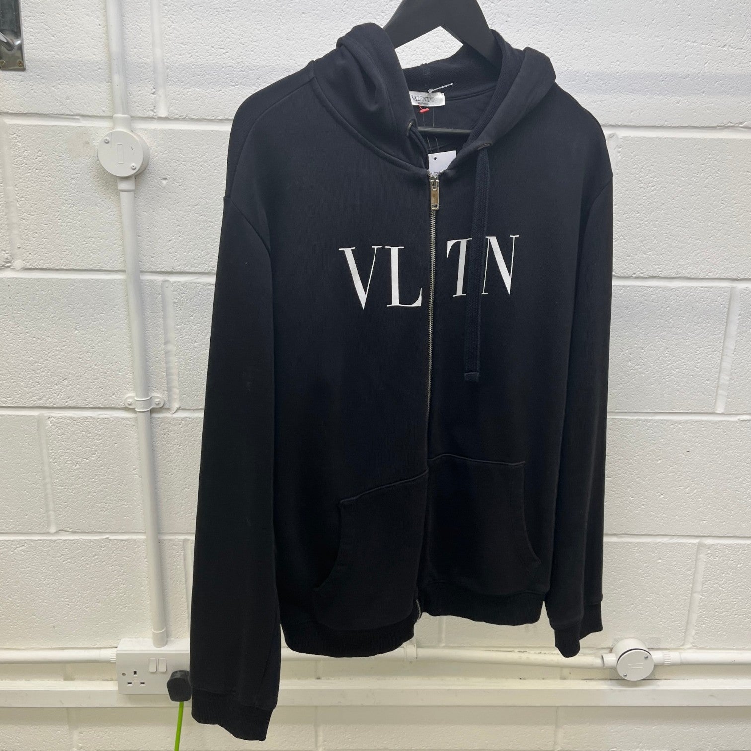 Men's Logo Print Hoodie Black Size XL